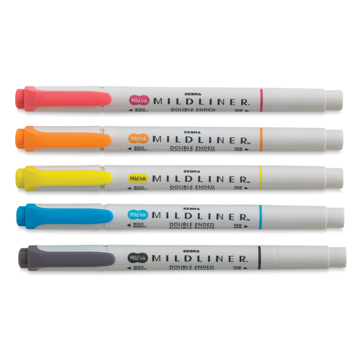 Zebra Mildliner Double Ended Creative Markers - Friendly Colors, Set of 5 (Out of package)