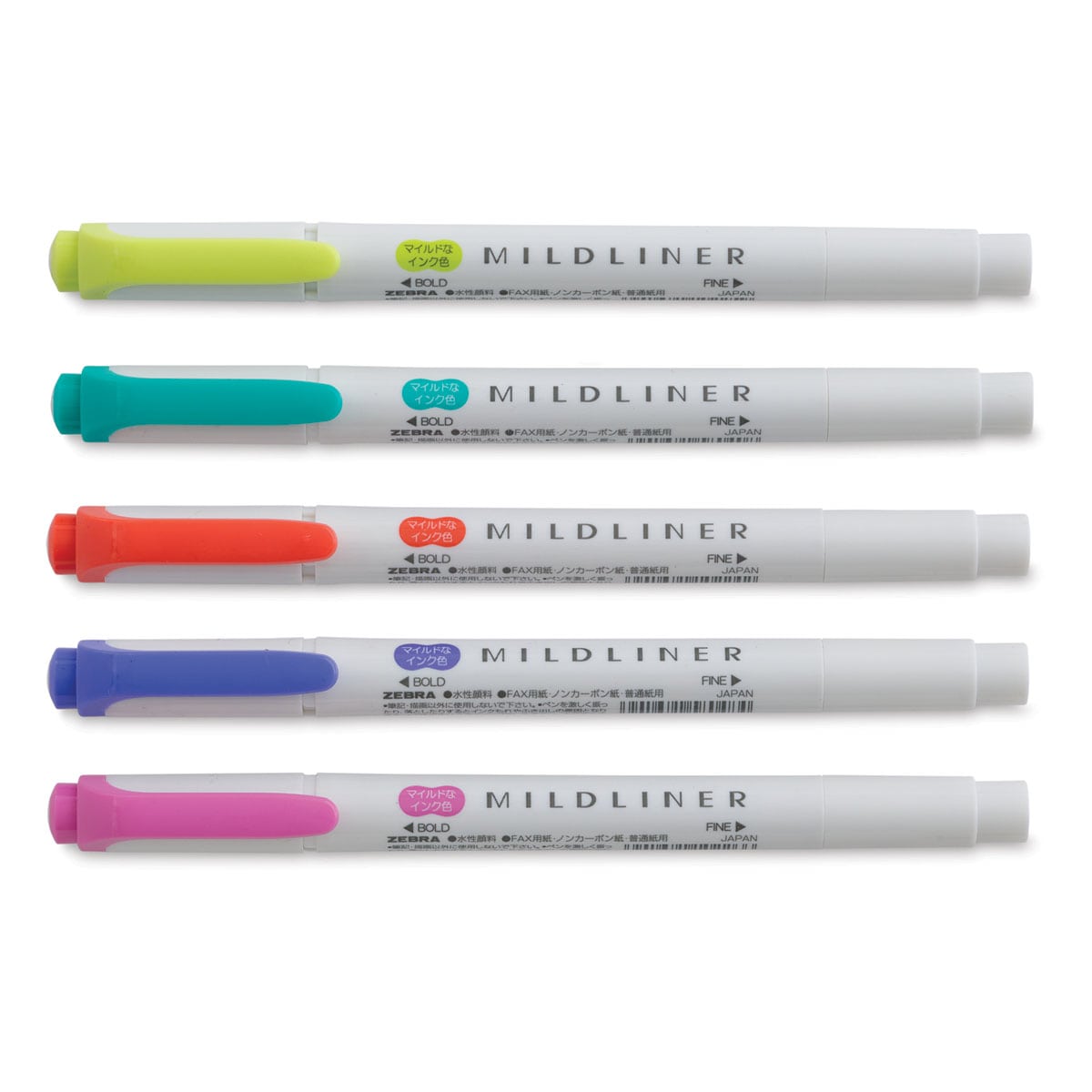 Zebra Mildliner Double Ended Creative Markers - Refresh Colors, Set of 5 (Out of package)