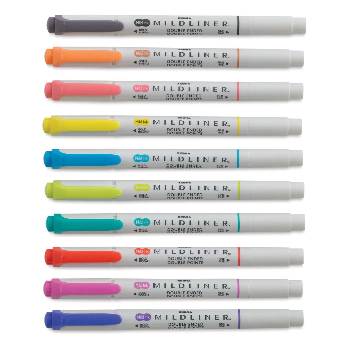 Zebra Mildliner Double Ended Creative Markers - Refresh and Friend Colors, Set of 10 (Out of package)