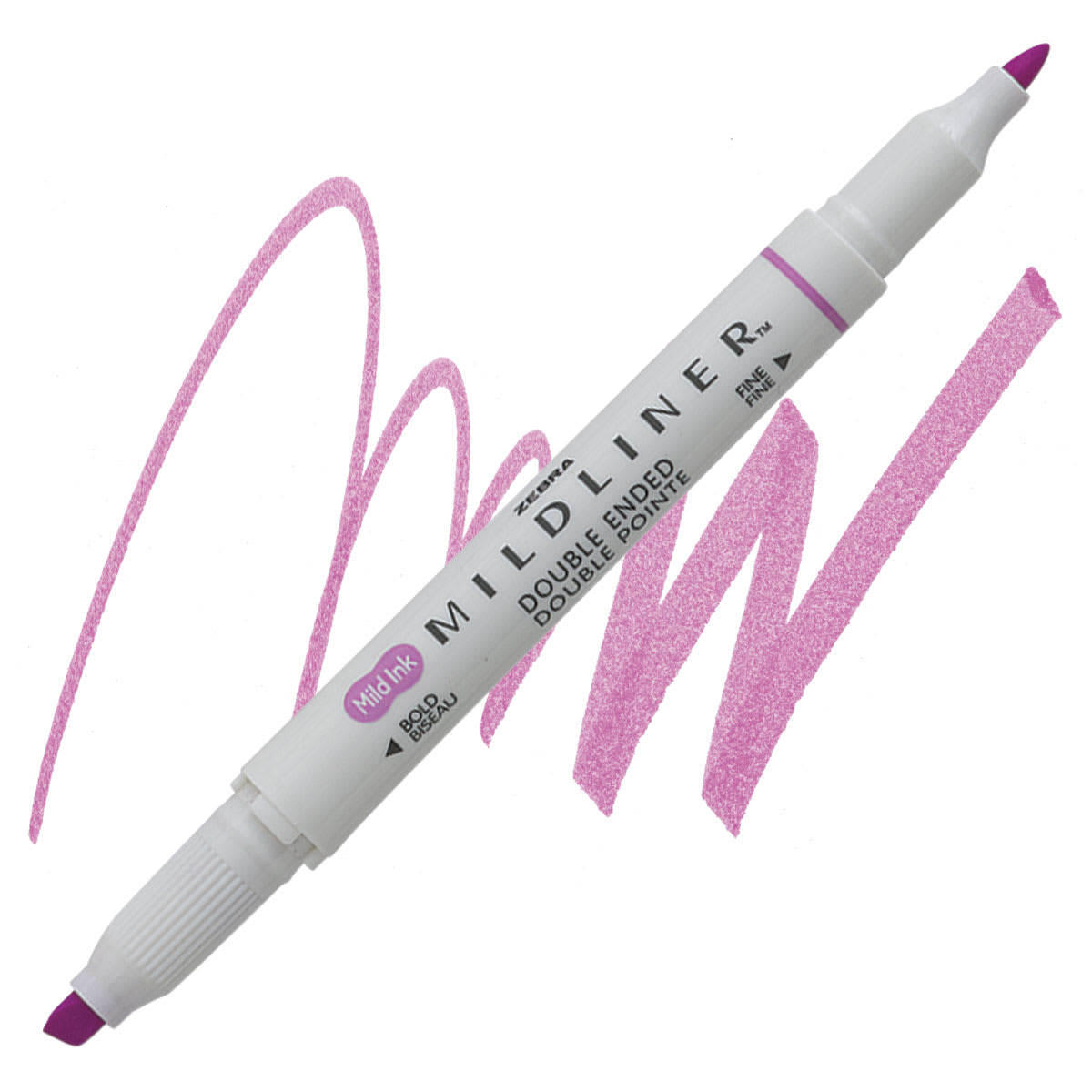 Zebra Mildliner Double Ended Creative Marker - Fuchsia marker and swatch
