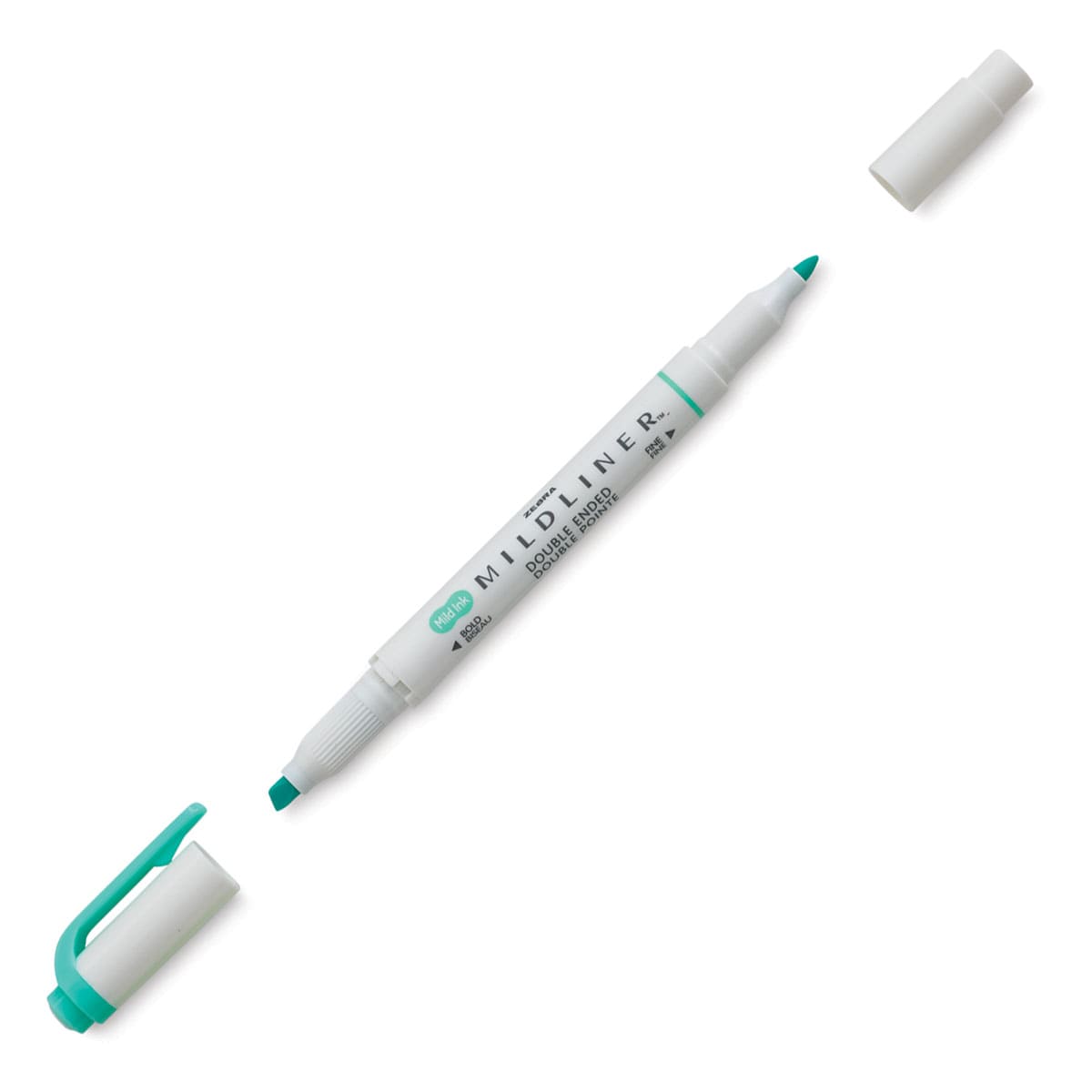 Zebra Mildliner Double Ended Creative Marker - Blue Green (Caps off)