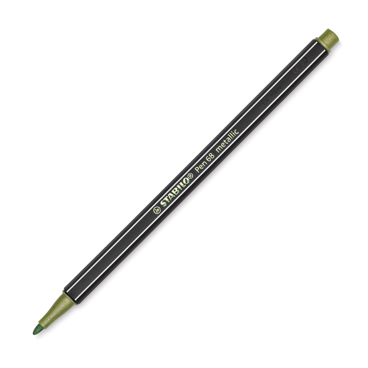 Stabilo Pen 68 Metallic Pen - Light Green - with cap off