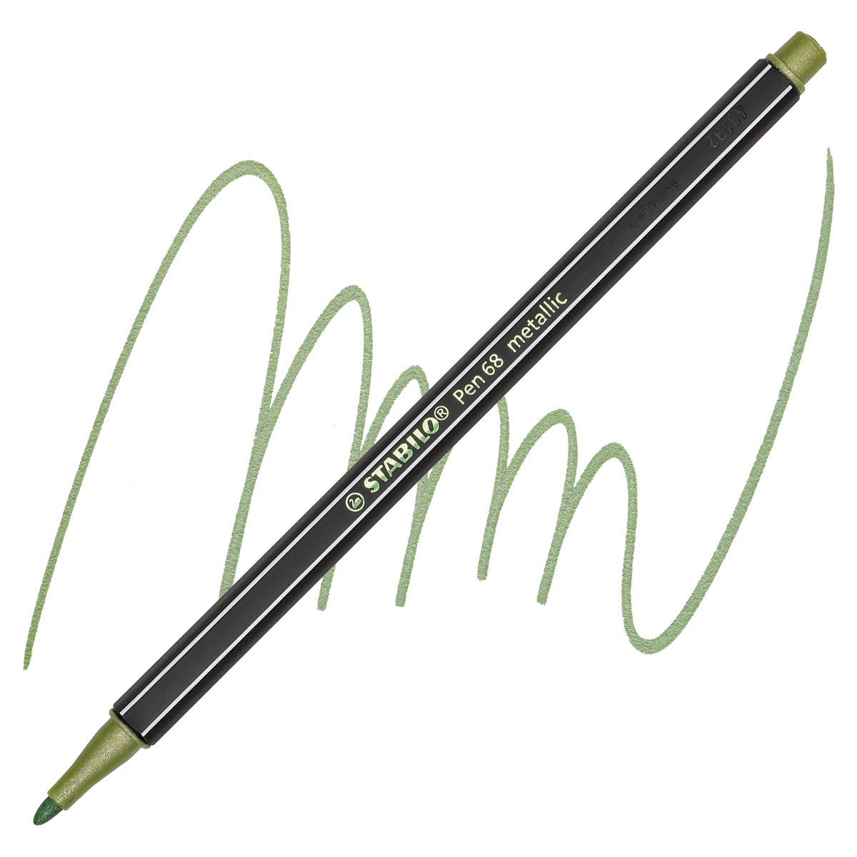 Stabilo Pen 68 Metallic Pen - Light Green pen and swatch