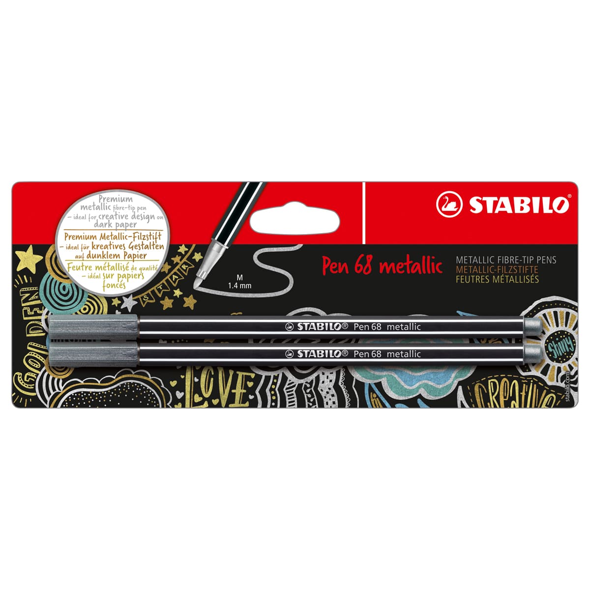 Pen 68 Metallic Set 2-Pen Silver Set