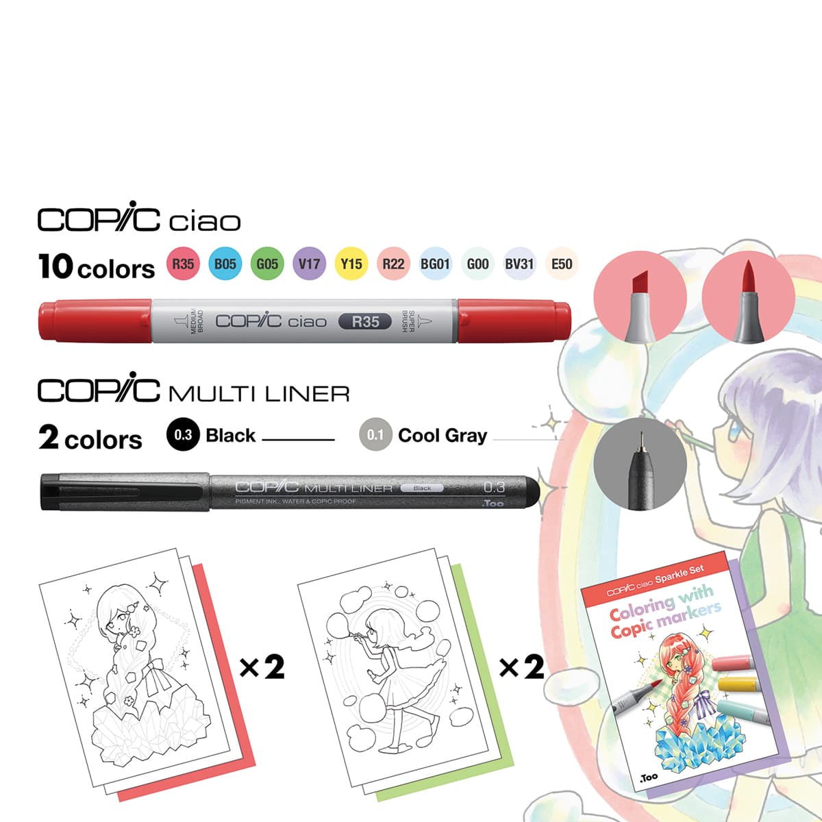Copic Ciao Sparkle Set (Included items)