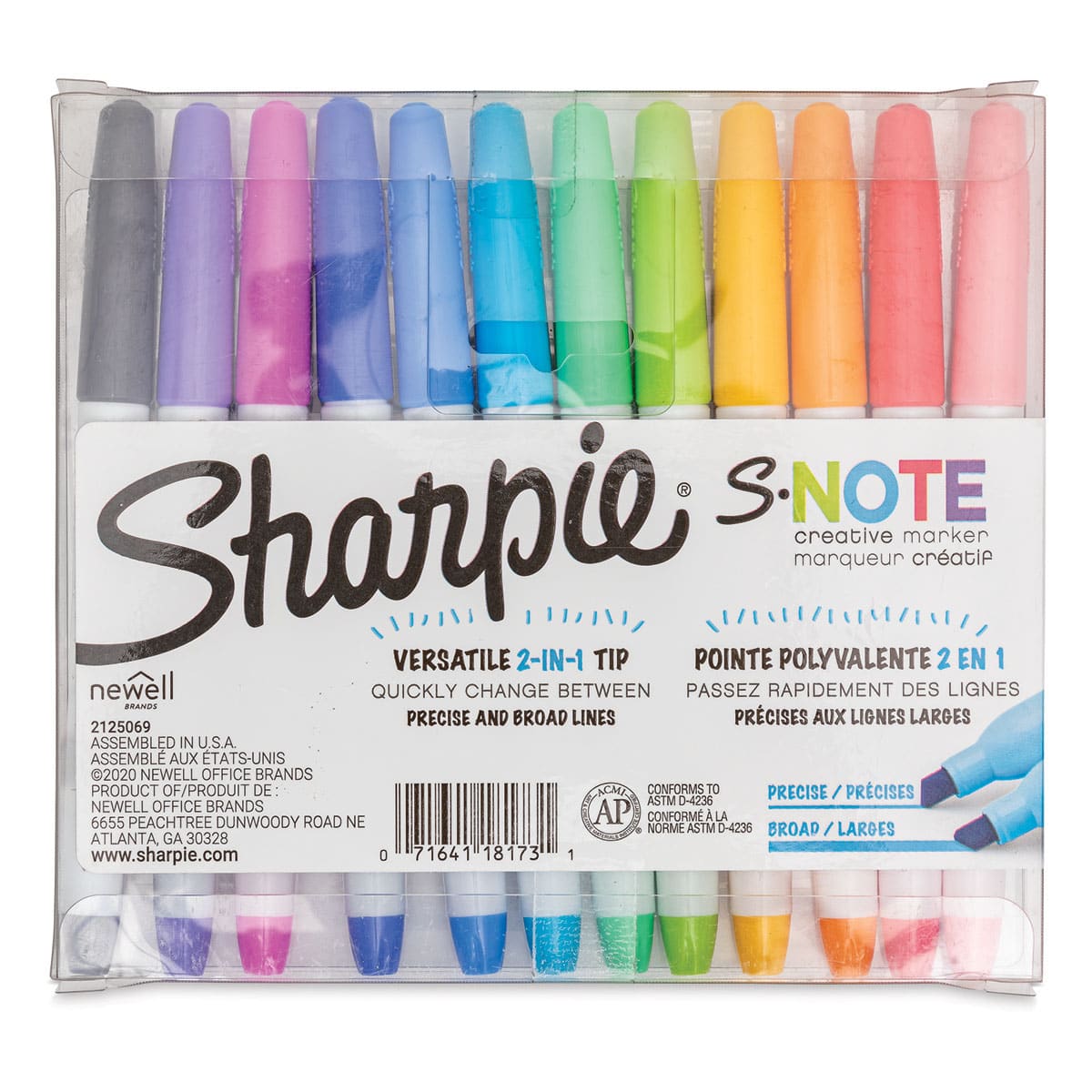 Sharpie S-Note Creative Markers - Set of 12 (back of package)