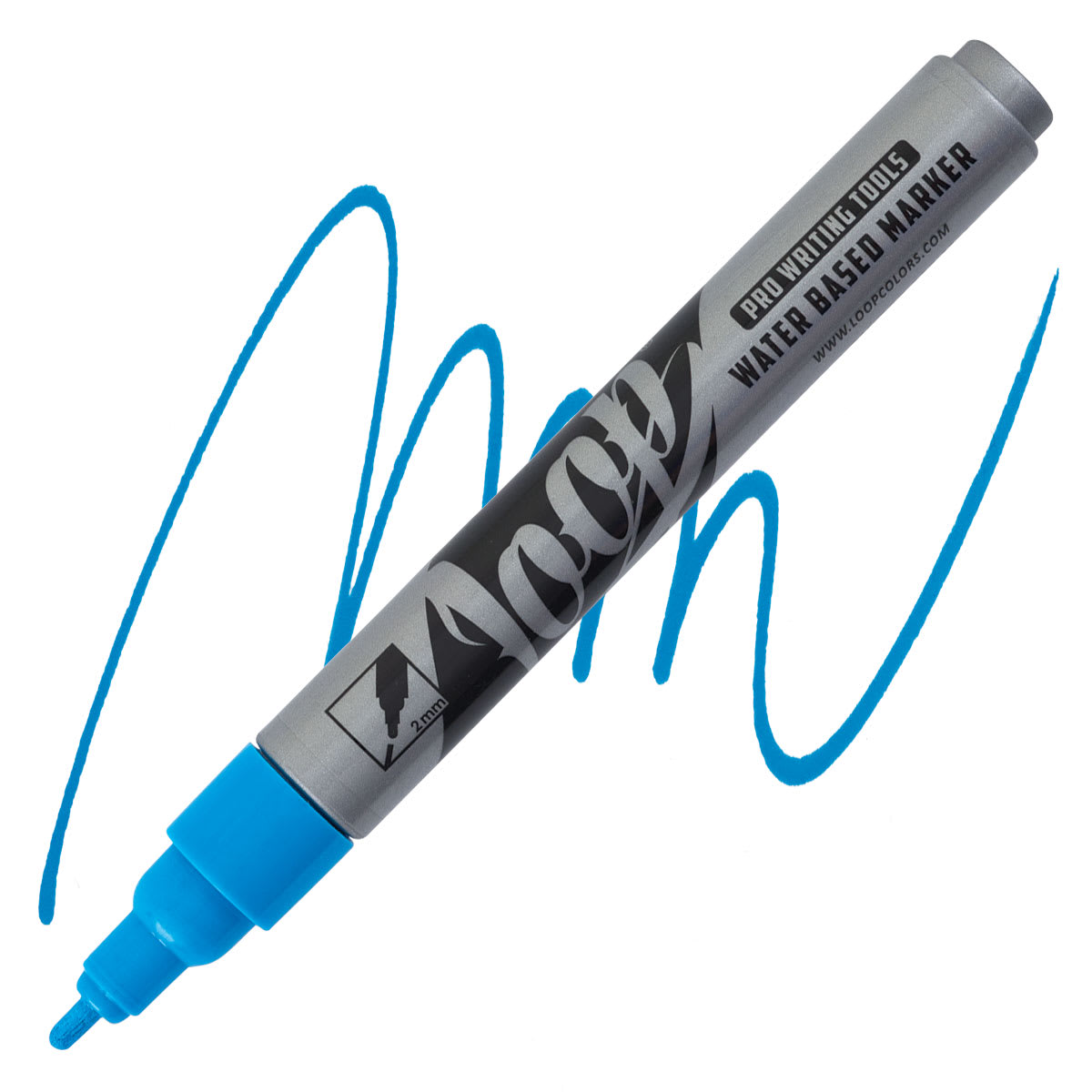 Loop Water-Based Acrylic Marker - Metz, 2 mm marker and swatch