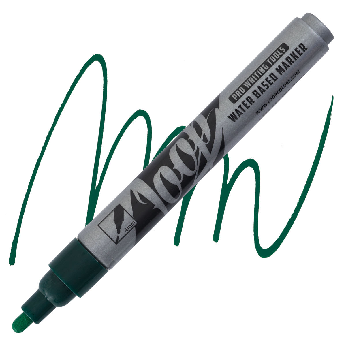 Loop Water-Based Acrylic Marker - Ferrera, 4 mm marker and swatch