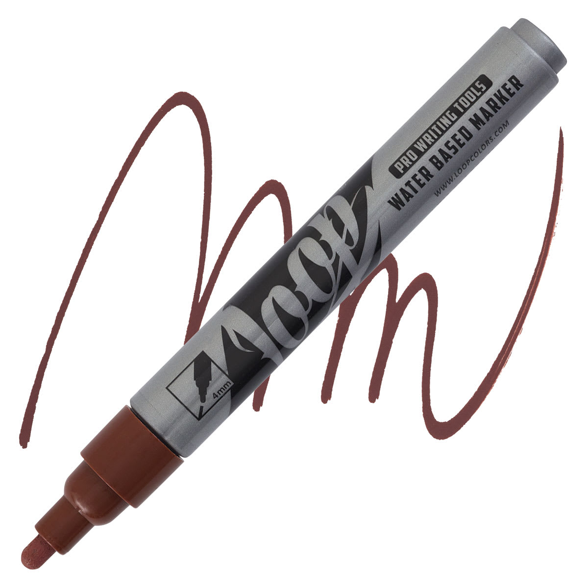 Loop Water-Based Acrylic Marker - Mainz, 4 mm marker and swatch