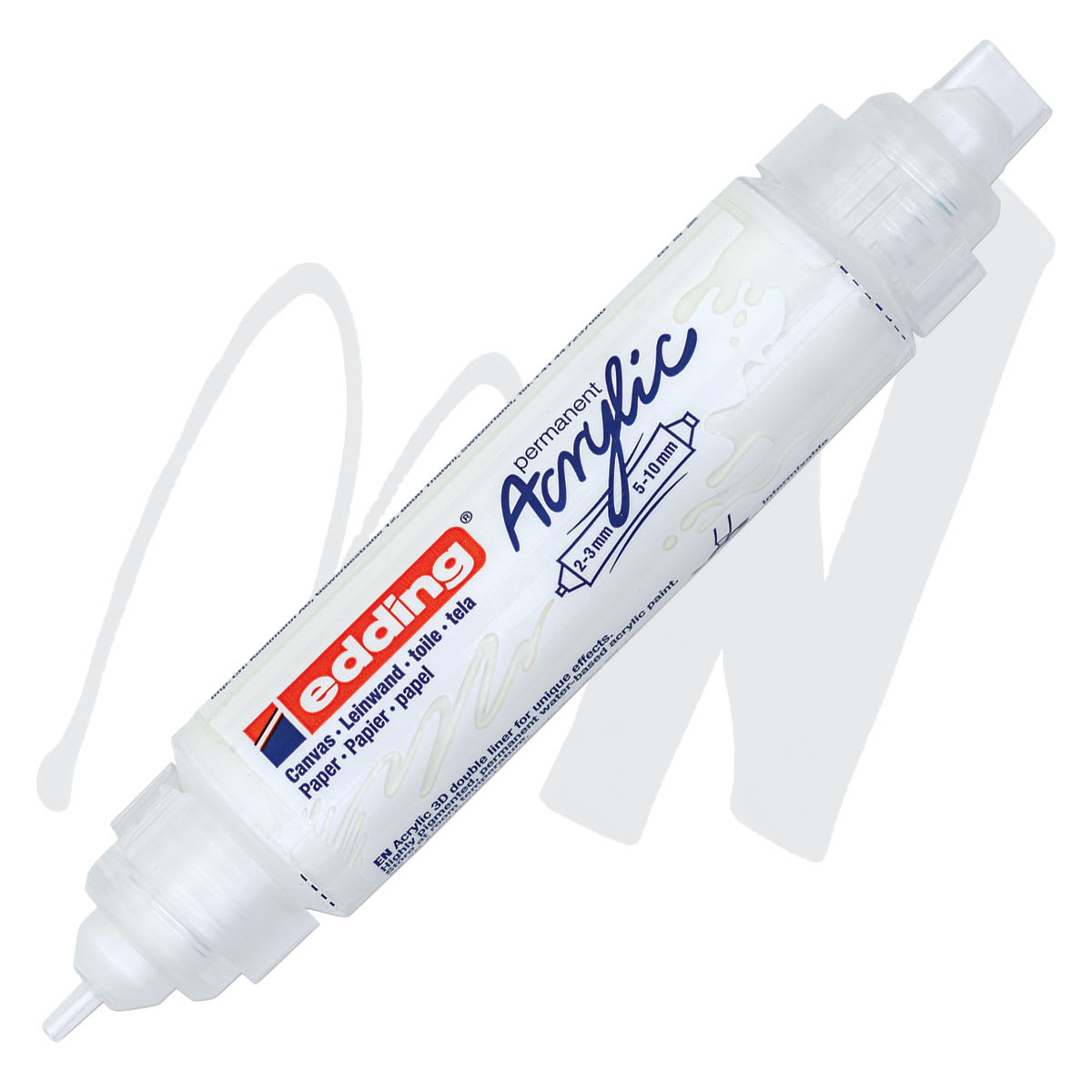 Edding 5400 Acrylic Double Ended Paint Marker - Traffic White 922 marker and swatch