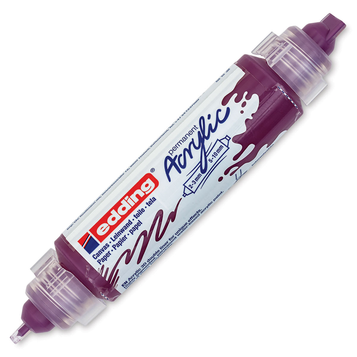 Edding 5400 Acrylic Double Ended Paint Marker - Berry 910, Cap Off