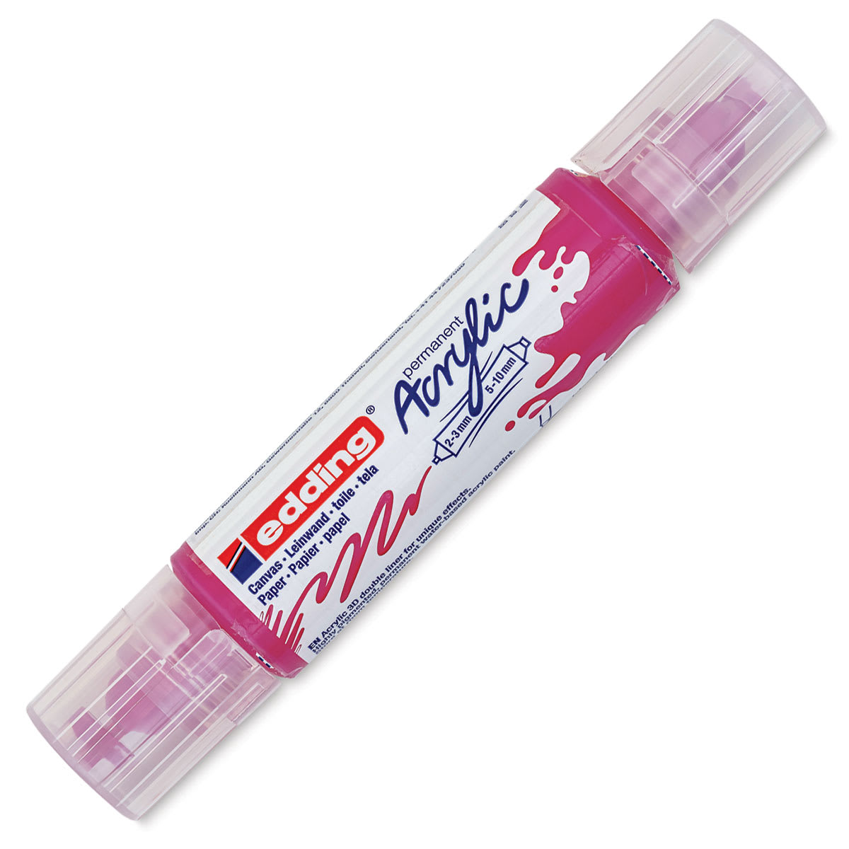 Edding 5400 Acrylic Double Ended Paint Marker - Telemagenta 909, Cap On