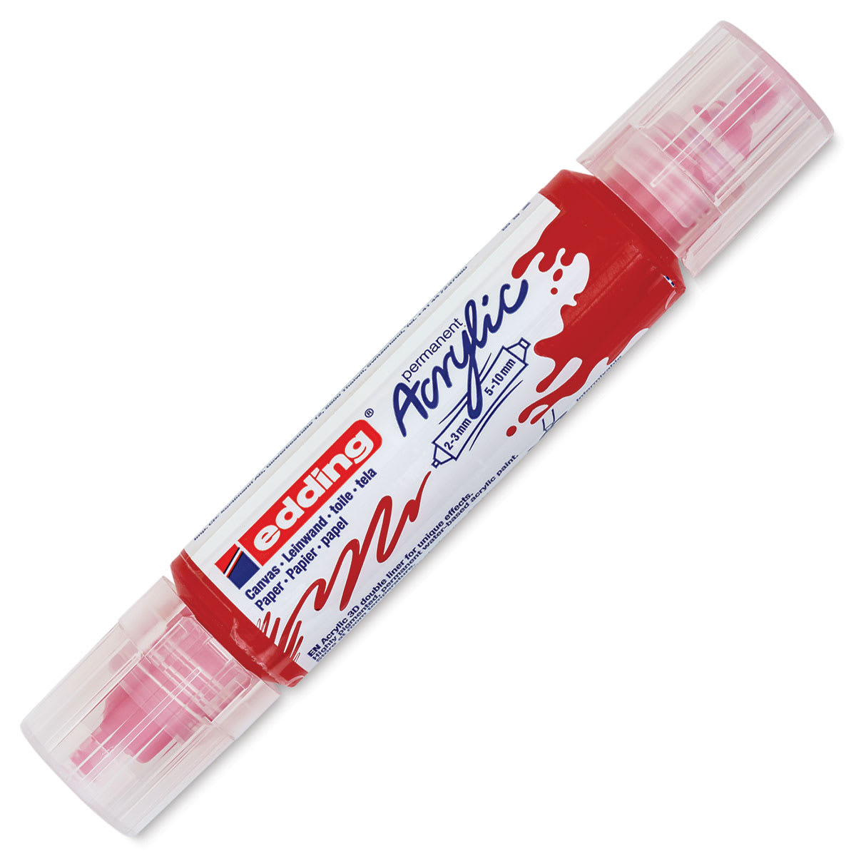 Edding 5400 Acrylic Double Ended Paint Marker - Traffic Red 902, Cap On