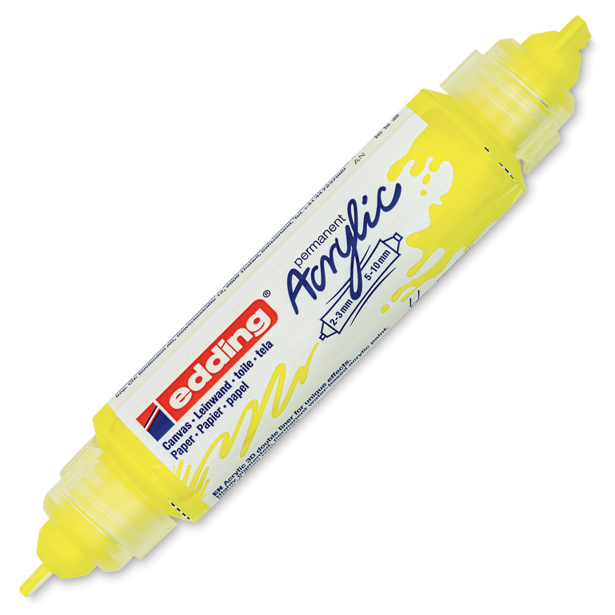 Edding 5400 Acrylic Double Ended Paint Marker - Neon Yellow 065, Cap Off