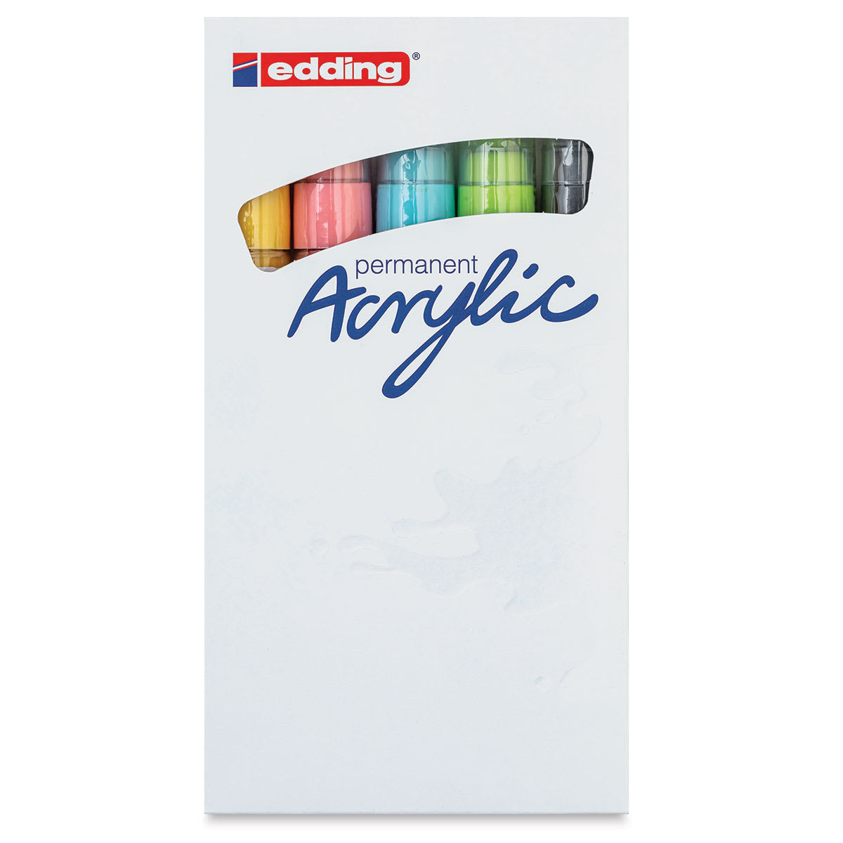Edding Acrylic Paint Markers - Pastel Colors, Set of 5, Medium (front of package)
