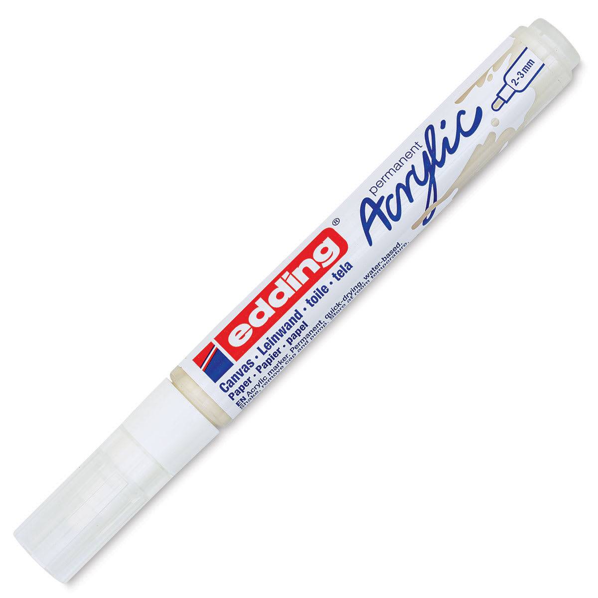 Edding Acrylic Paint Marker - Traffic White 922, Medium, Cap On