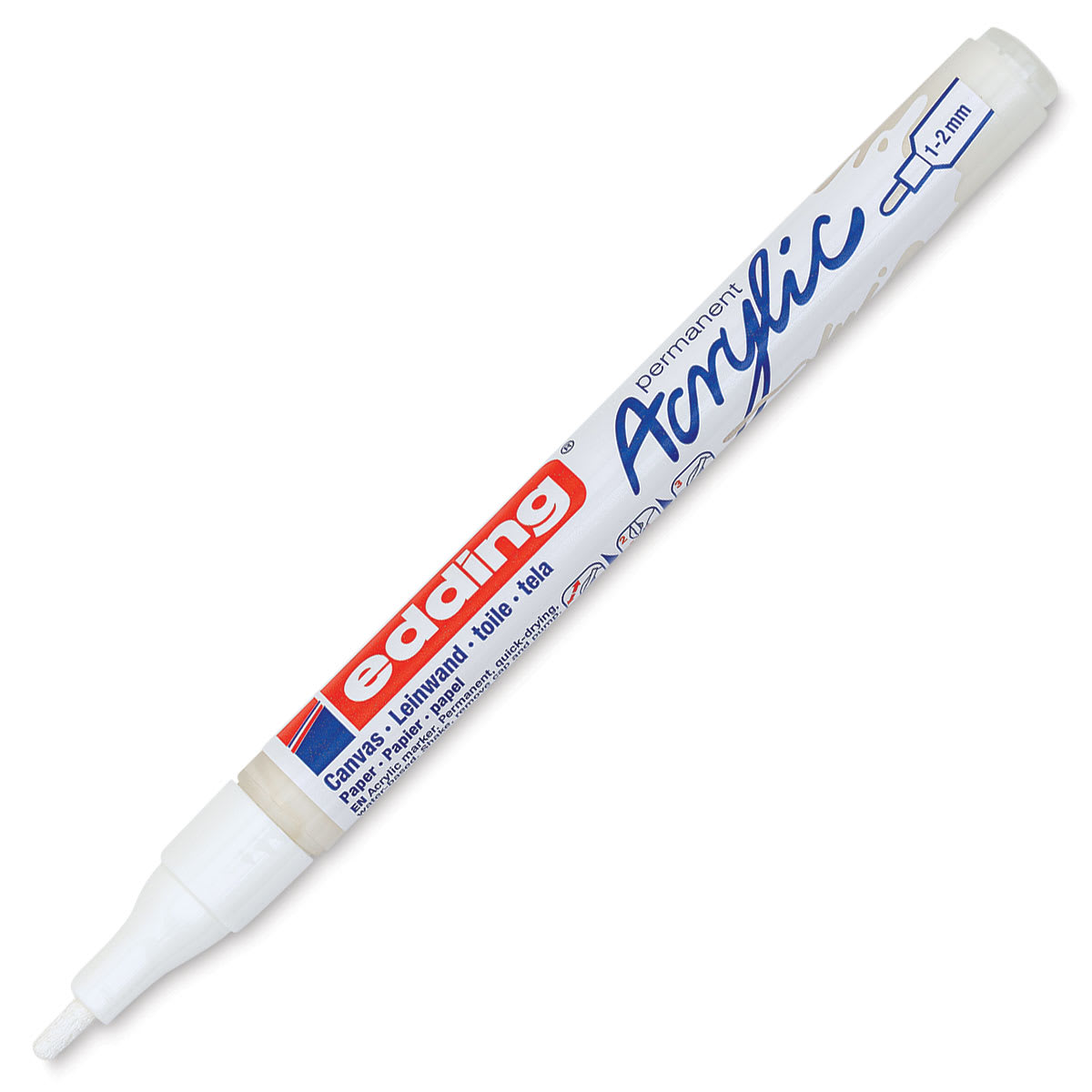 Edding Acrylic Paint Marker- Traffic White 922, Fine, Cap Off