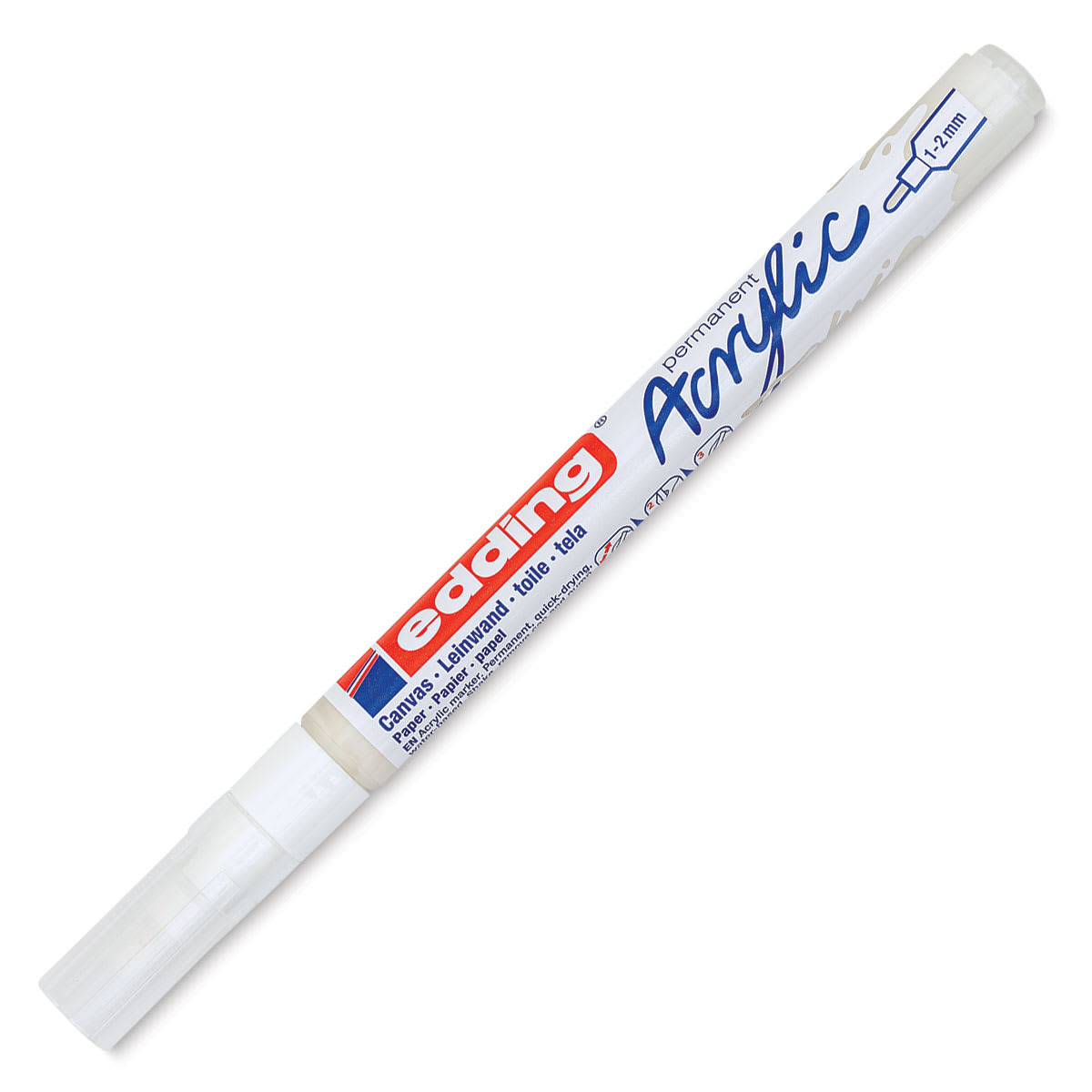 Edding Acrylic Paint Marker- Traffic White 922, Fine, Cap On
