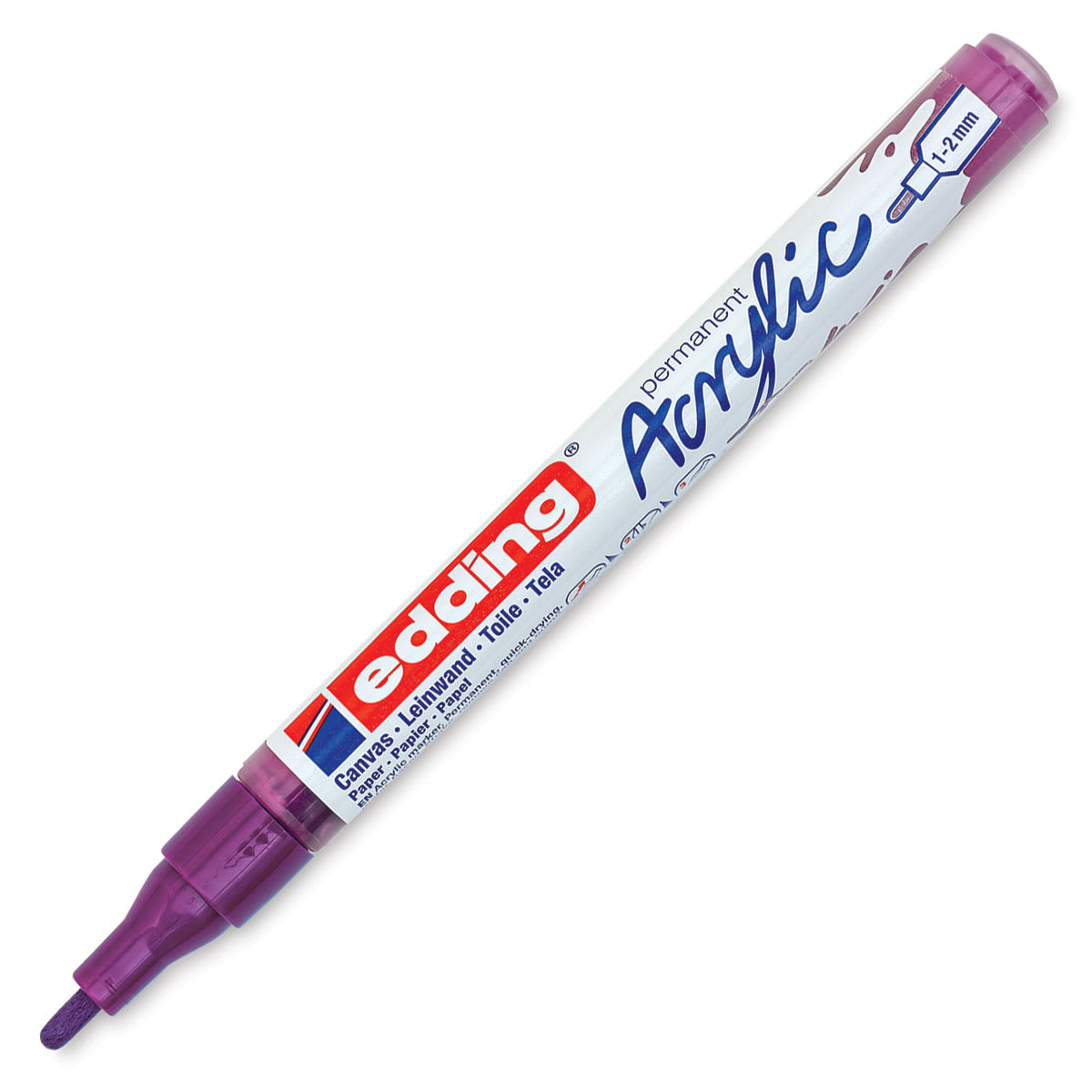Edding Acrylic Paint Marker - Berry 910, Fine, Cap Off