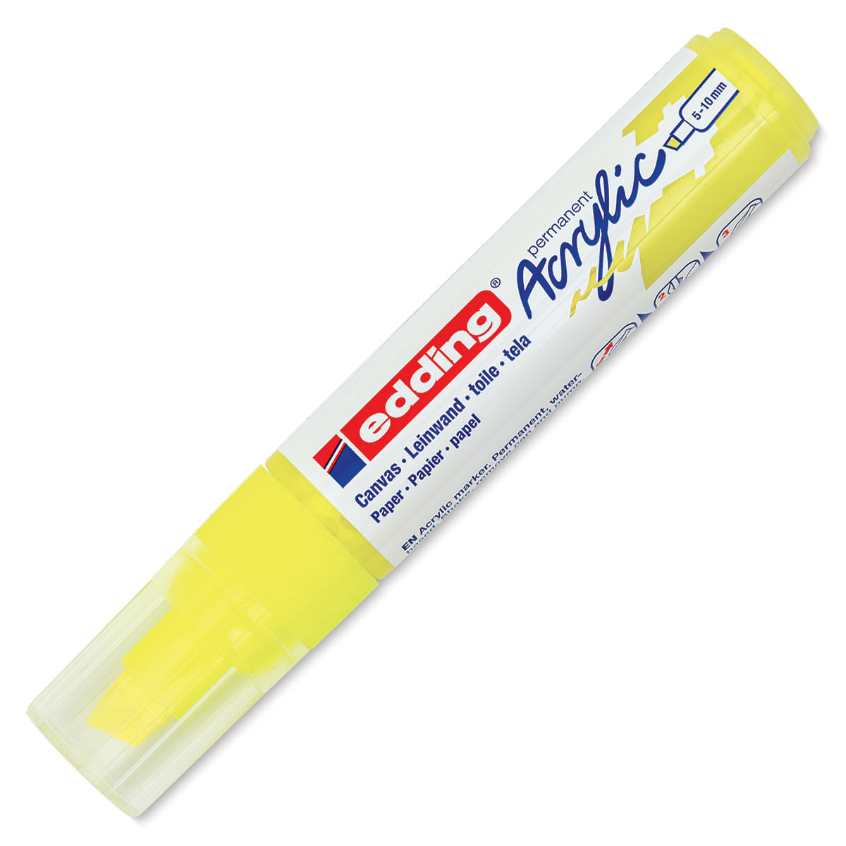 Edding Acrylic Paint Marker - Neon Yellow 065, Broad, Cap On