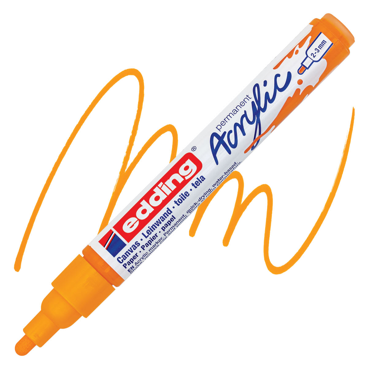 Edding Acrylic Paint Marker - Sunny Yellow 906, Medium marker and swatch