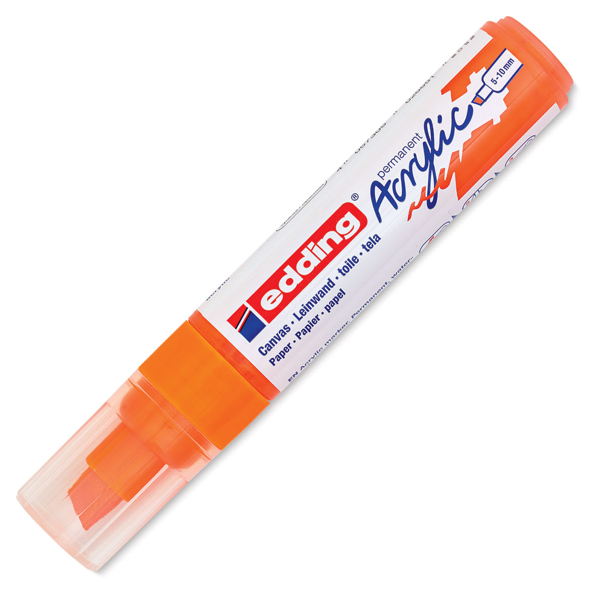 Edding Acrylic Paint Marker - Neon Orange 066, Broad, Cap On