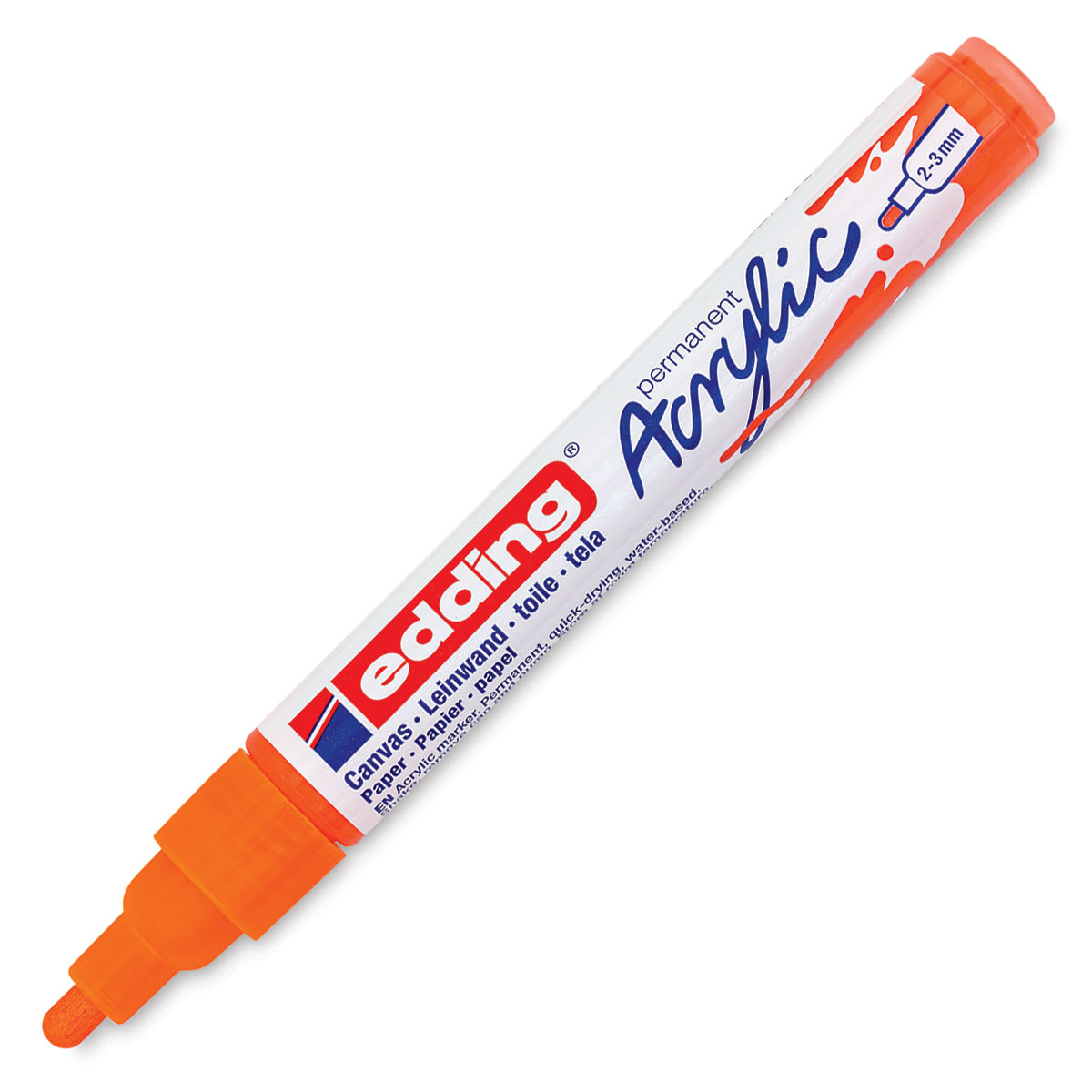 Edding Acrylic Paint Marker - Neon Orange 066, Medium, Cap Off