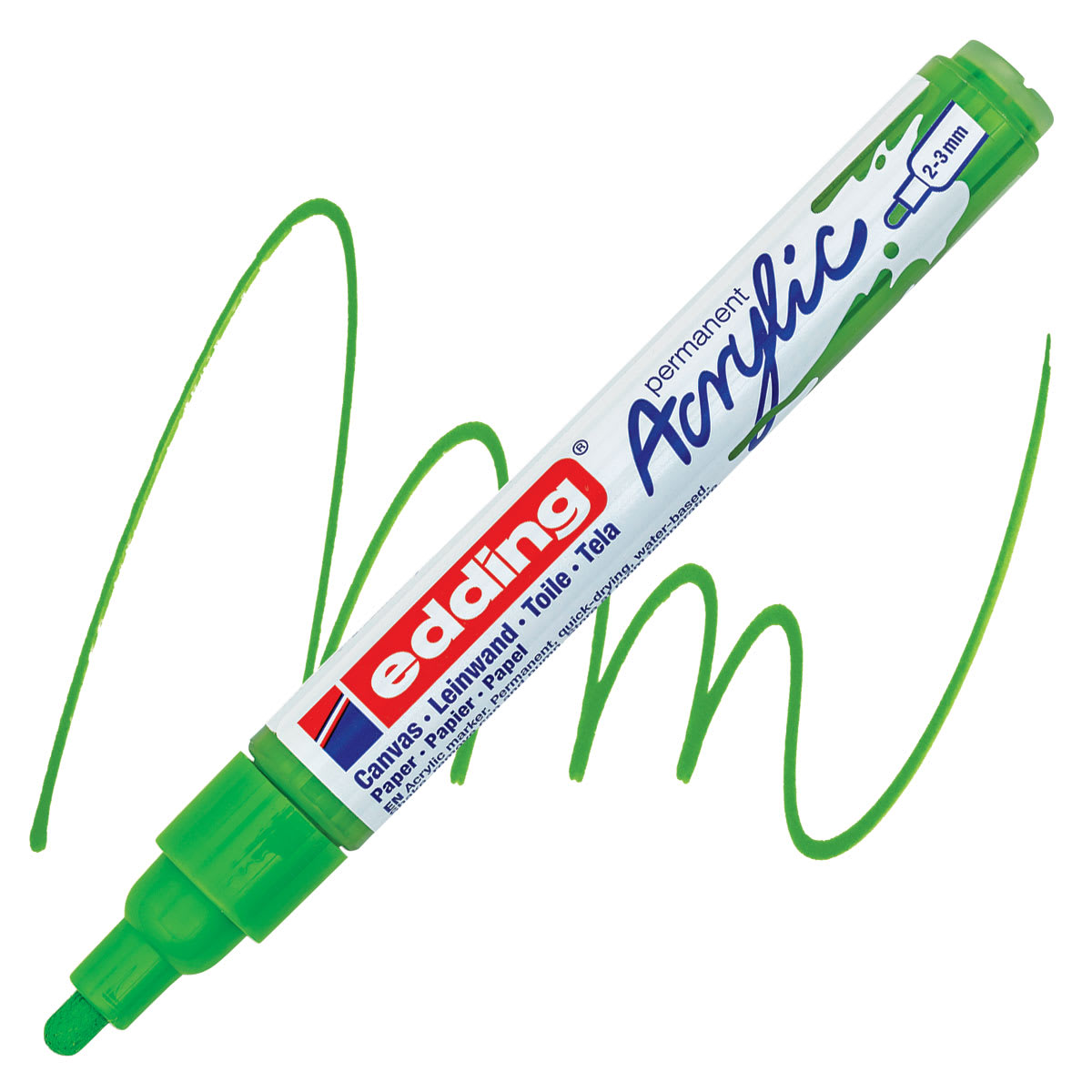Edding Acrylic Paint Marker - Yellow Green 927, Medium marker and swatch