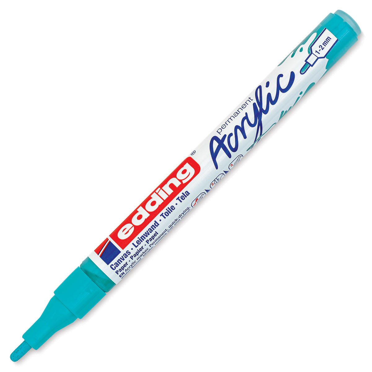 Edding Acrylic Paint Marker - Opulent Turquoise 934, Fine, Cap Off
