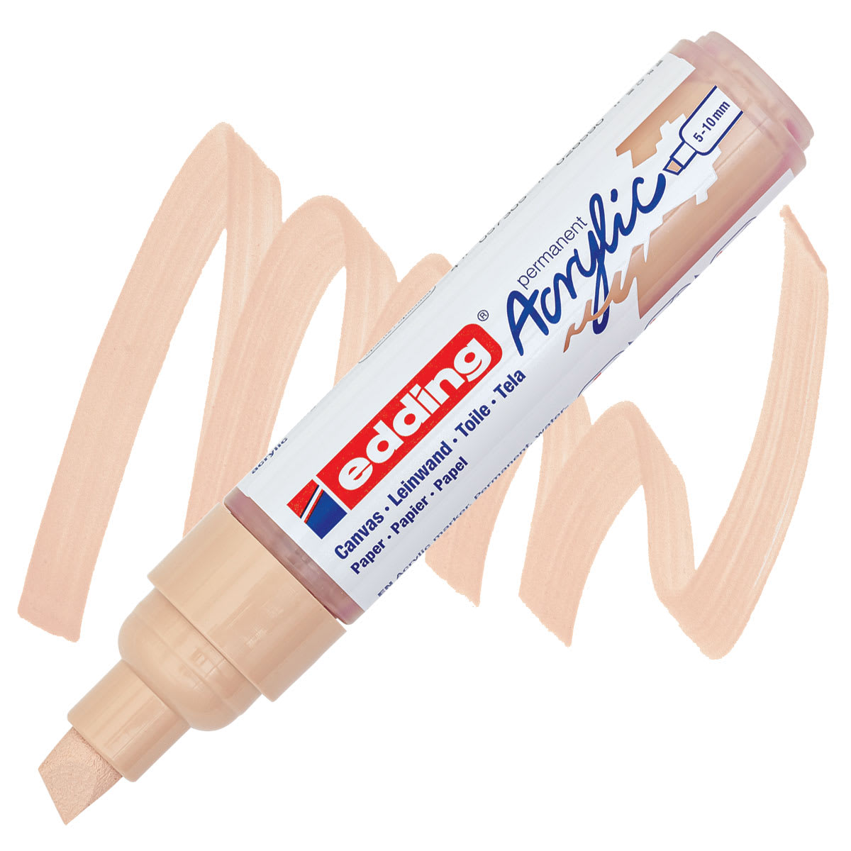 Edding Acrylic Paint Marker - Warm Beige 255, Broad marker and swatch
