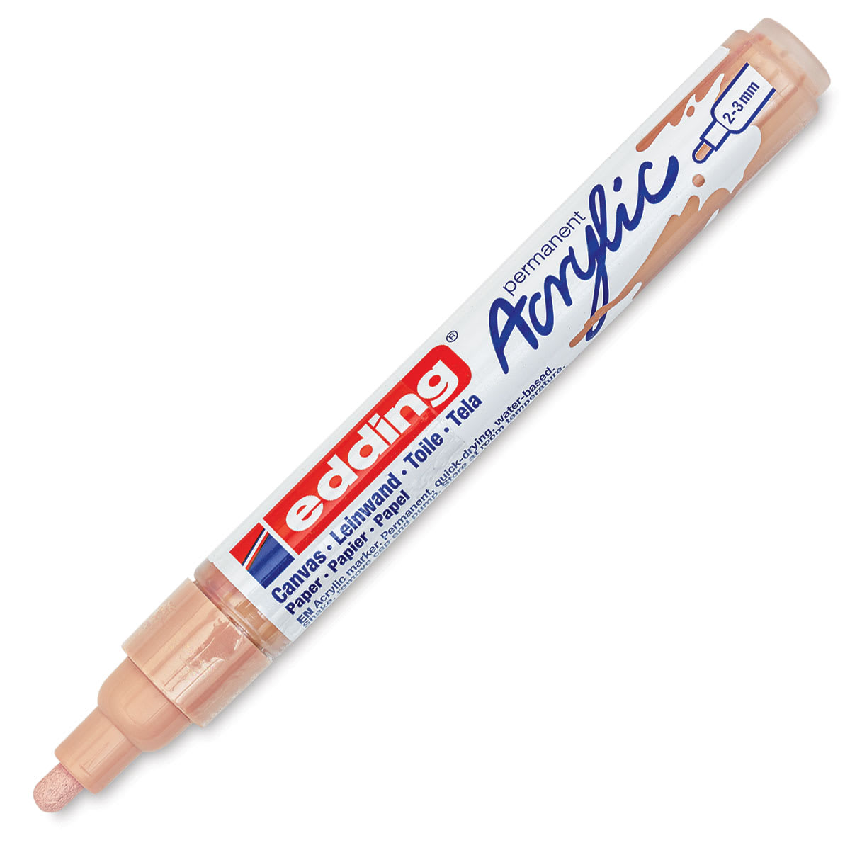 Edding Acrylic Paint Marker - Warm Beige 255, Medium, Cap Off