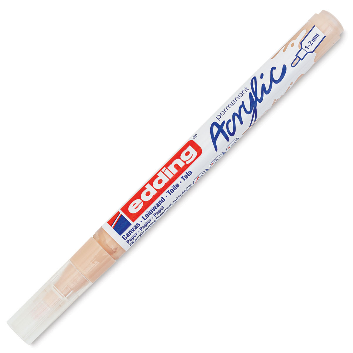 Edding Acrylic Paint Marker - Warm Beige 255, Fine, Cap On