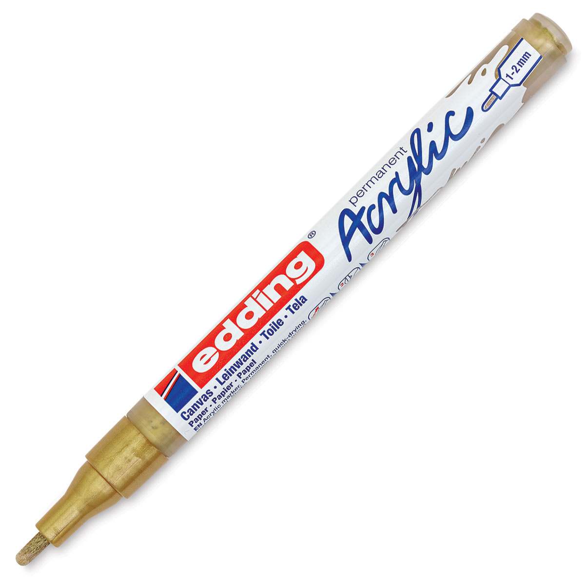 Edding Acrylic Paint Marker- Rich Gold 924, Fine, Cap Off