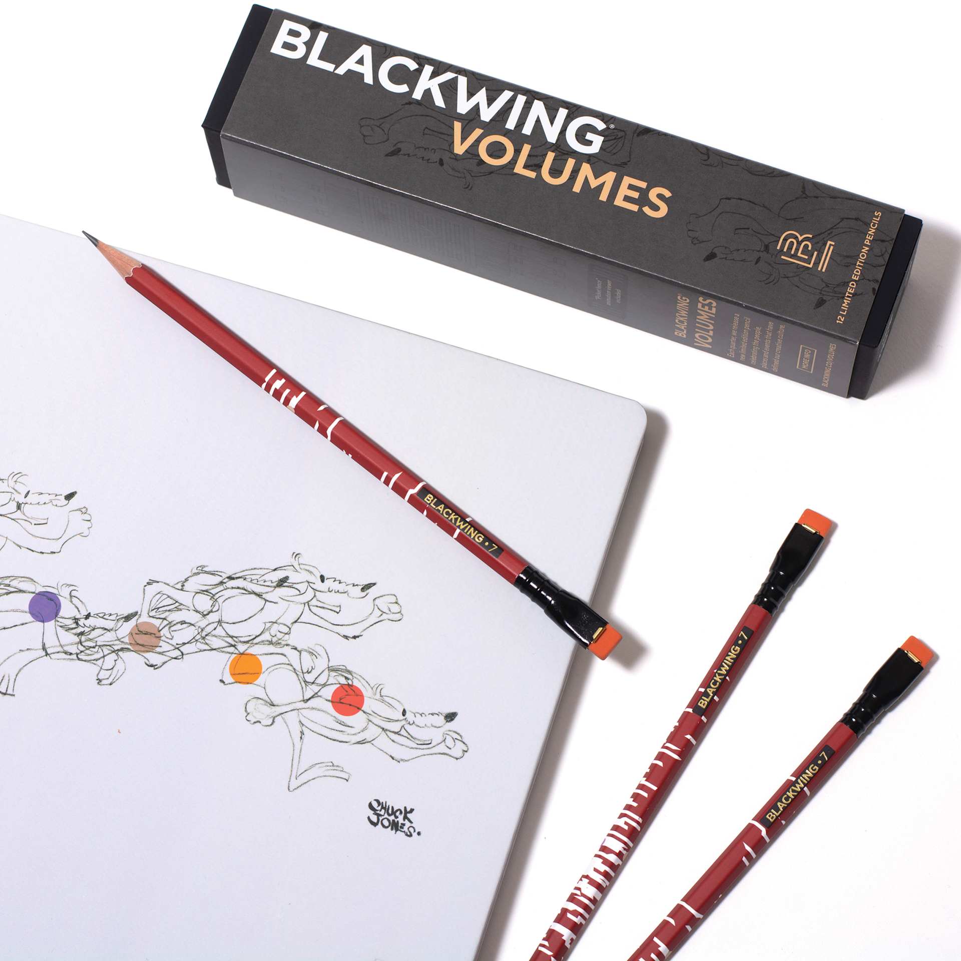 Blackwing Volumes 7 The Animation Pencils - Set of 12 (pencils, box, and a drawing)