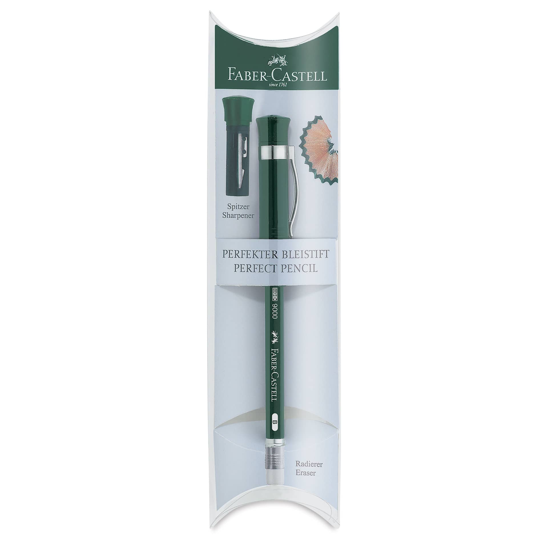 Faber-Castell 9000 Perfect Pencil - Green, front of the packaging