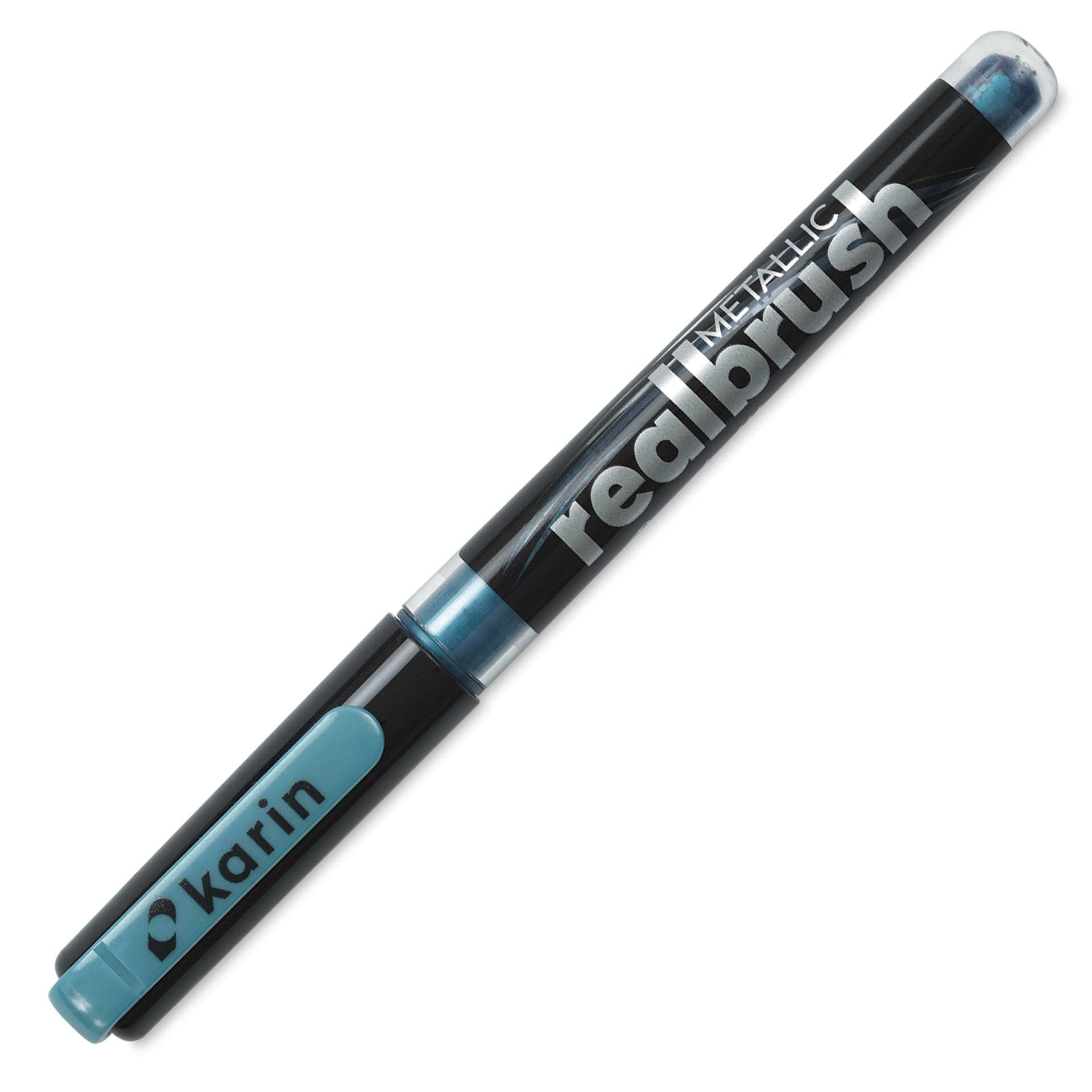 Karin Realbrush Metallic Marker - Blue 8505, cap on