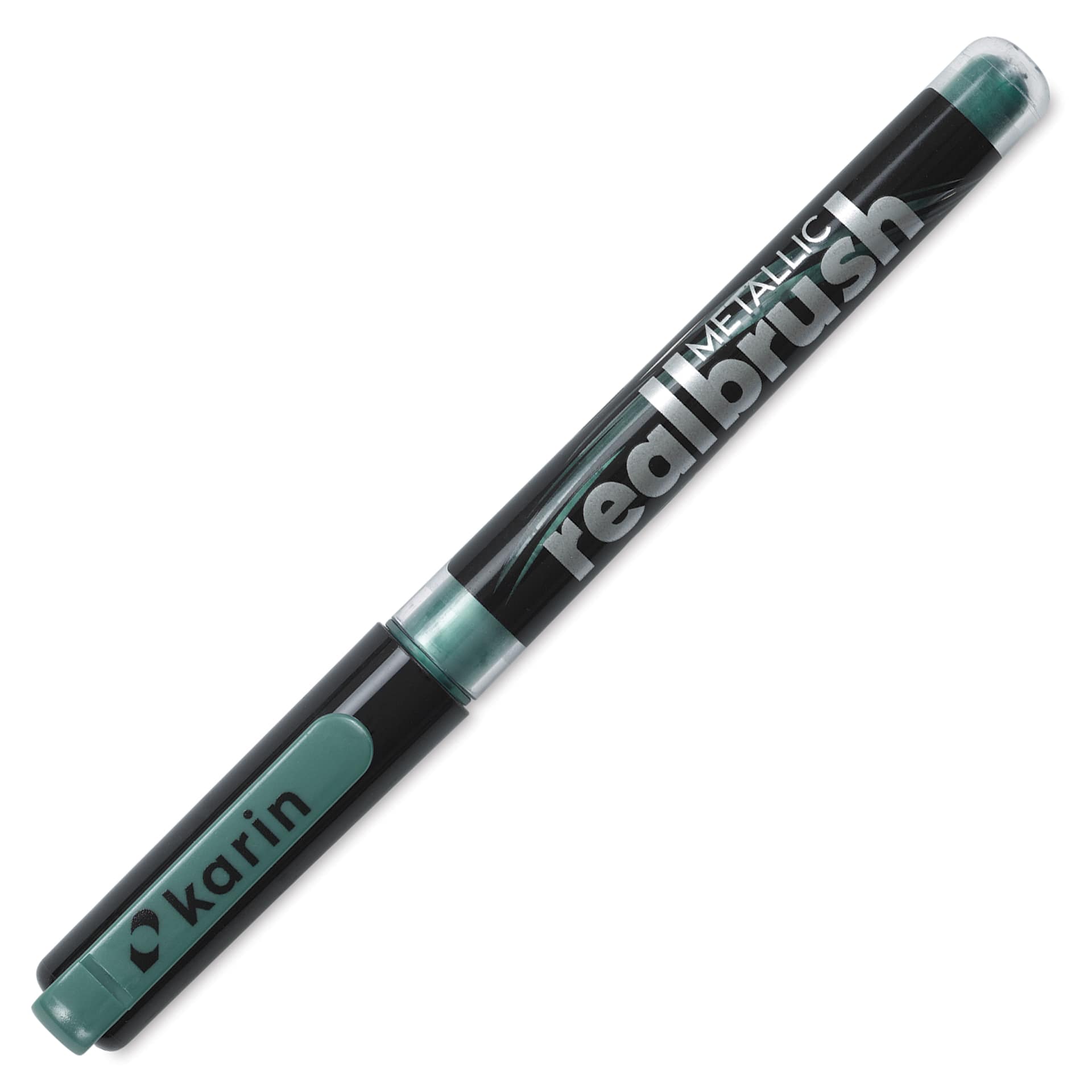Karin Realbrush Metallic Marker - Green 8535, cap on