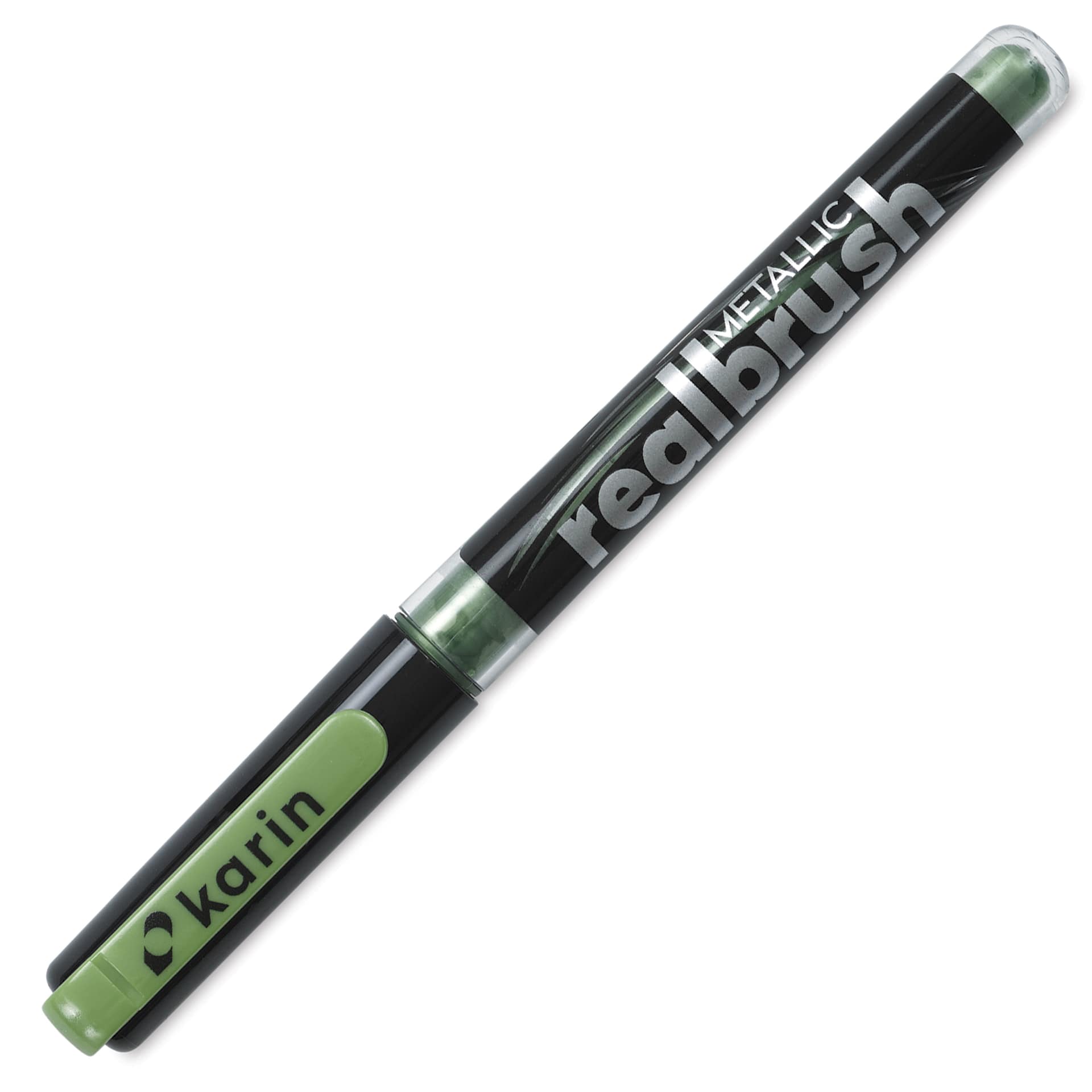Karin Realbrush Metallic Marker - Light Green 8536, cap on