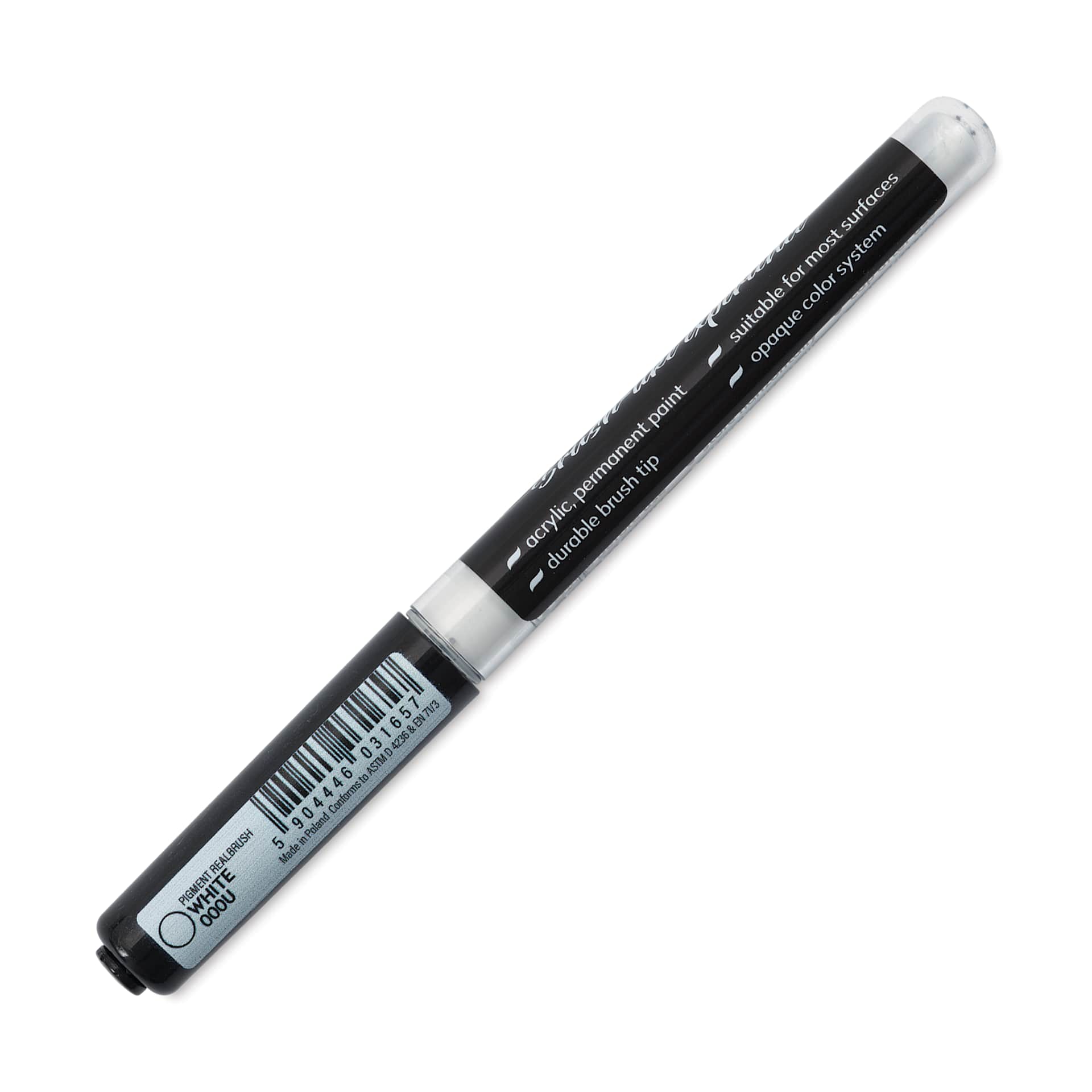 Karin Realbrush Pigment Marker - White, marker barrel showing details
