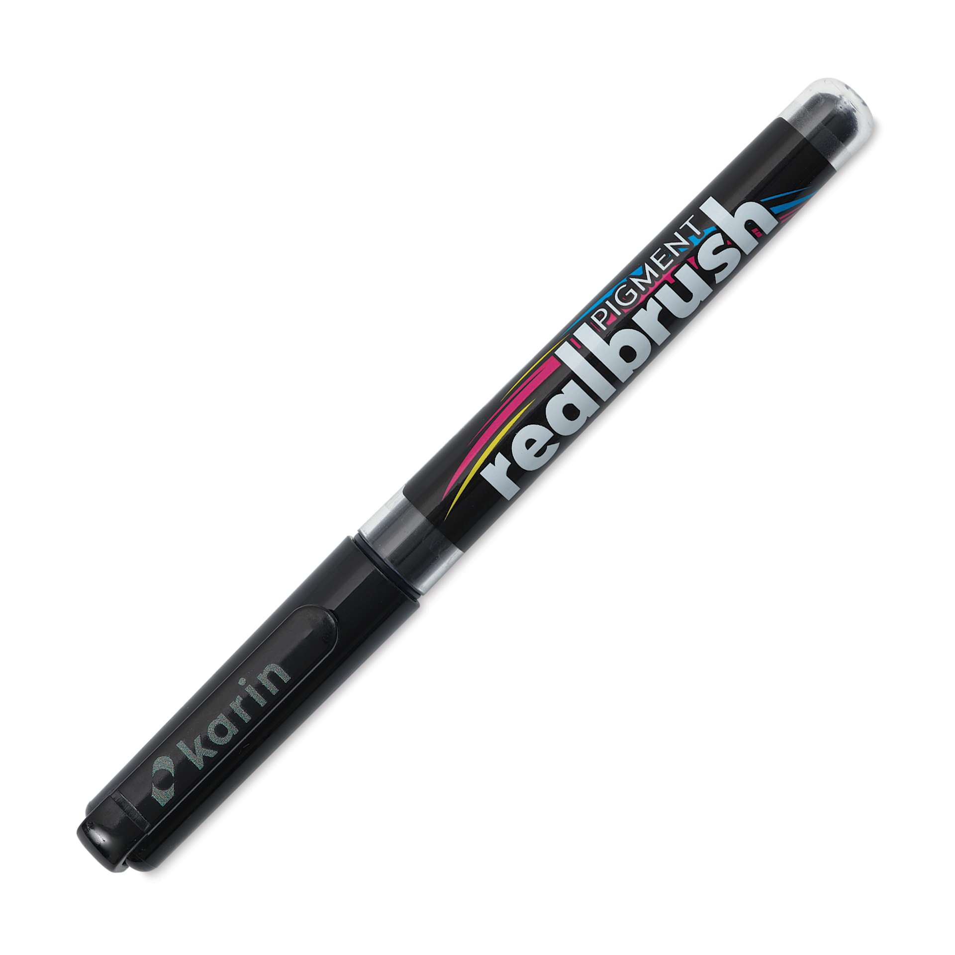 Karin Realbrush Pigment Marker - Black, cap on