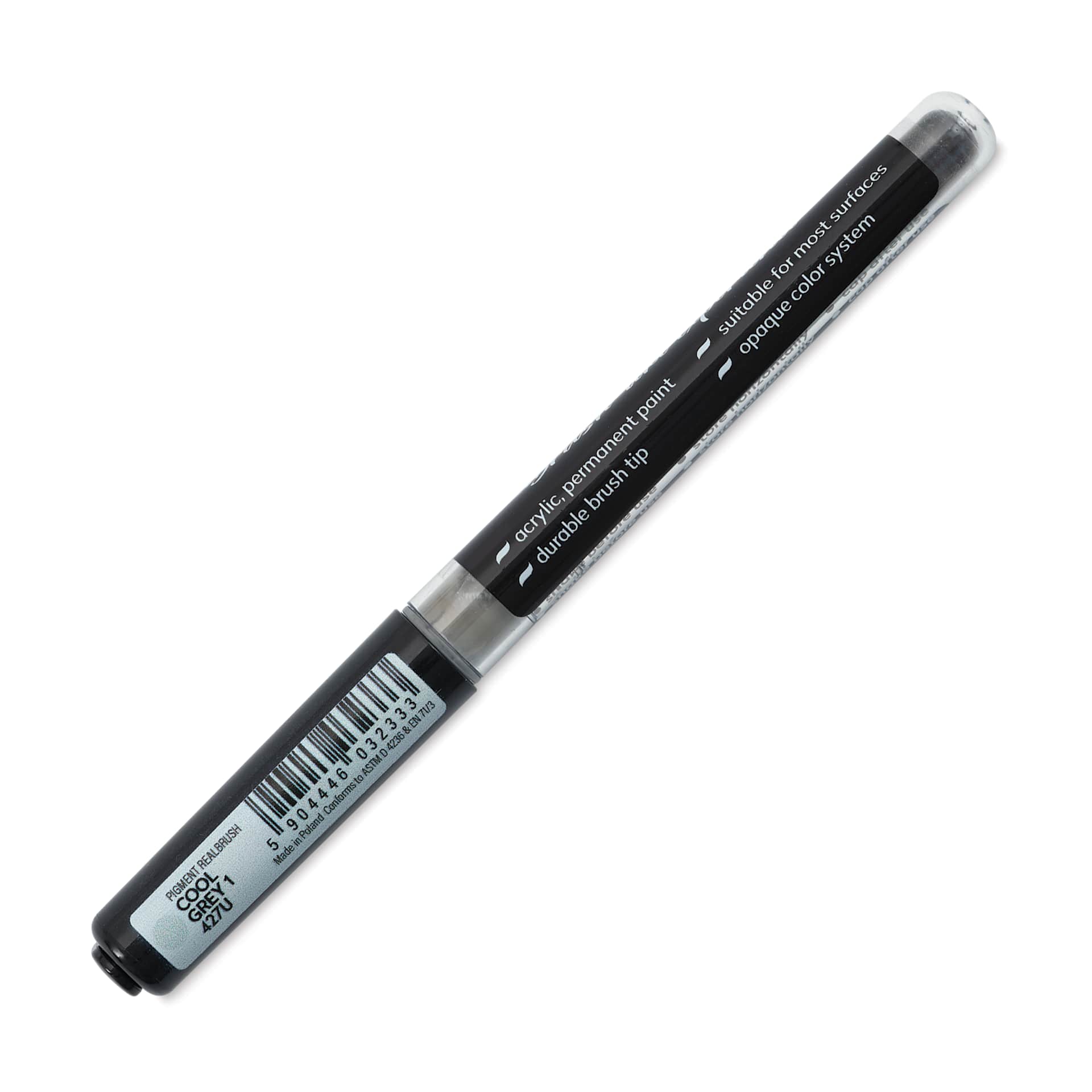 Karin Realbrush Pigment Marker - Cool Grey 1, marker barrel showing detail