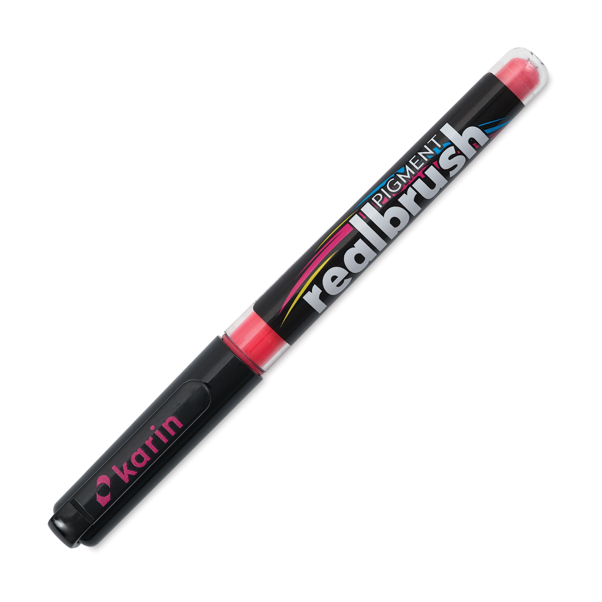 Karin Realbrush Pigment Marker - Magenta Red, cap on