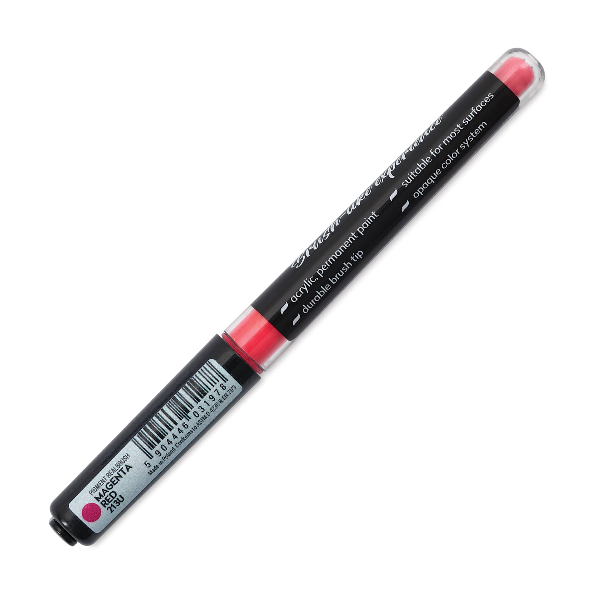Karin Realbrush Pigment Marker - Magenta Red, marker barrel showing details