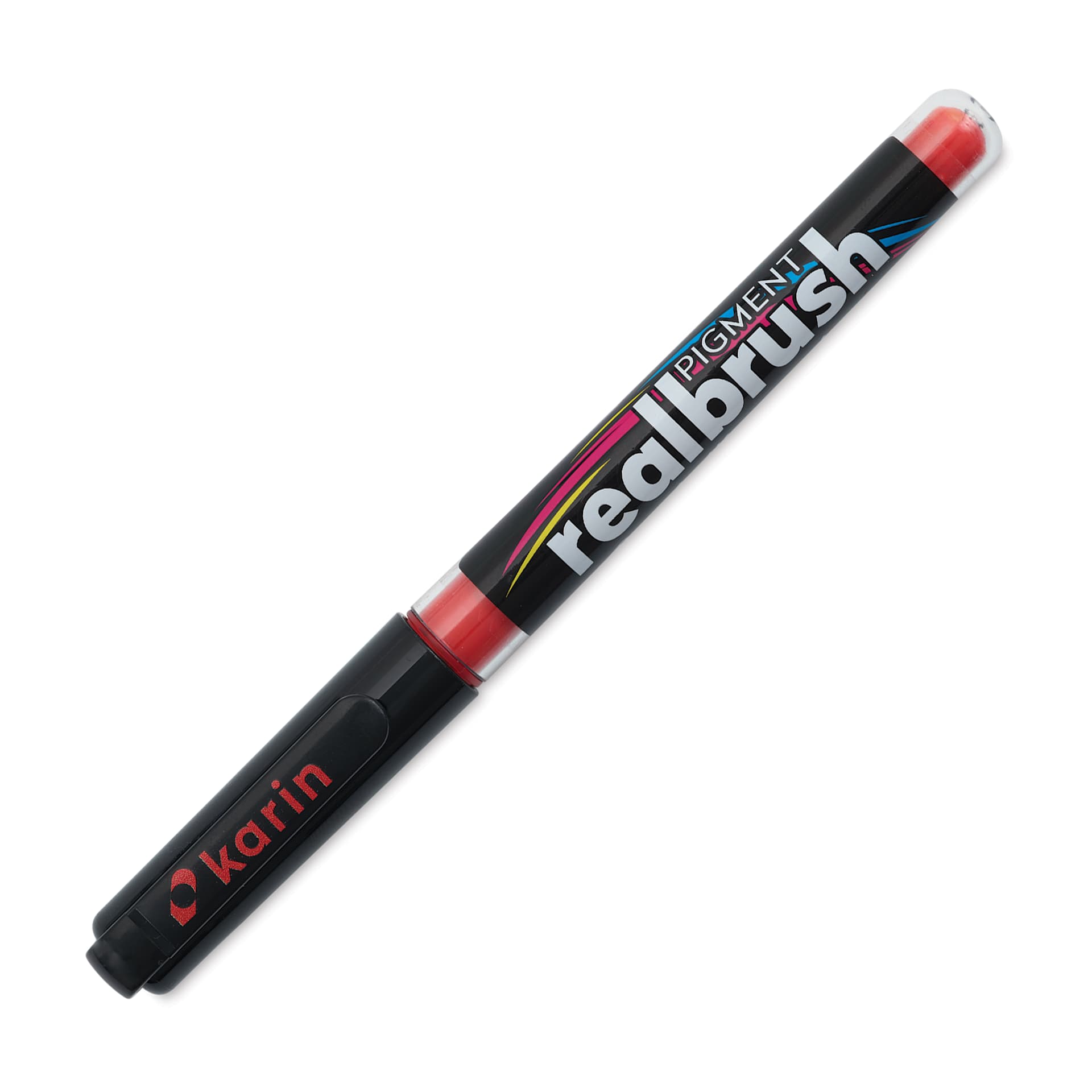Karin Realbrush Pigment Marker - Fire Red, cap on