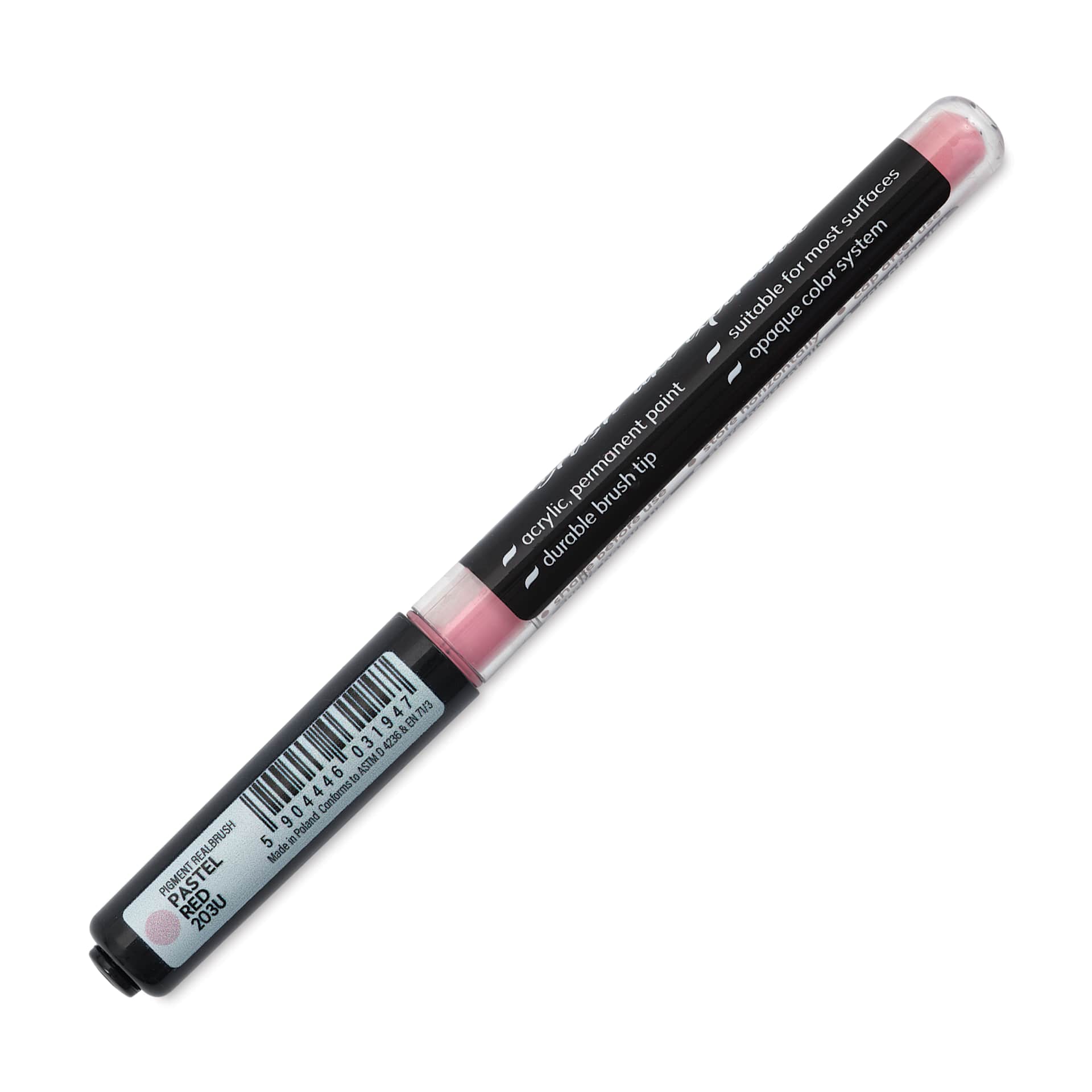 Karin Realbrush Pigment Marker - Pastel Red, marker barrel showing details
