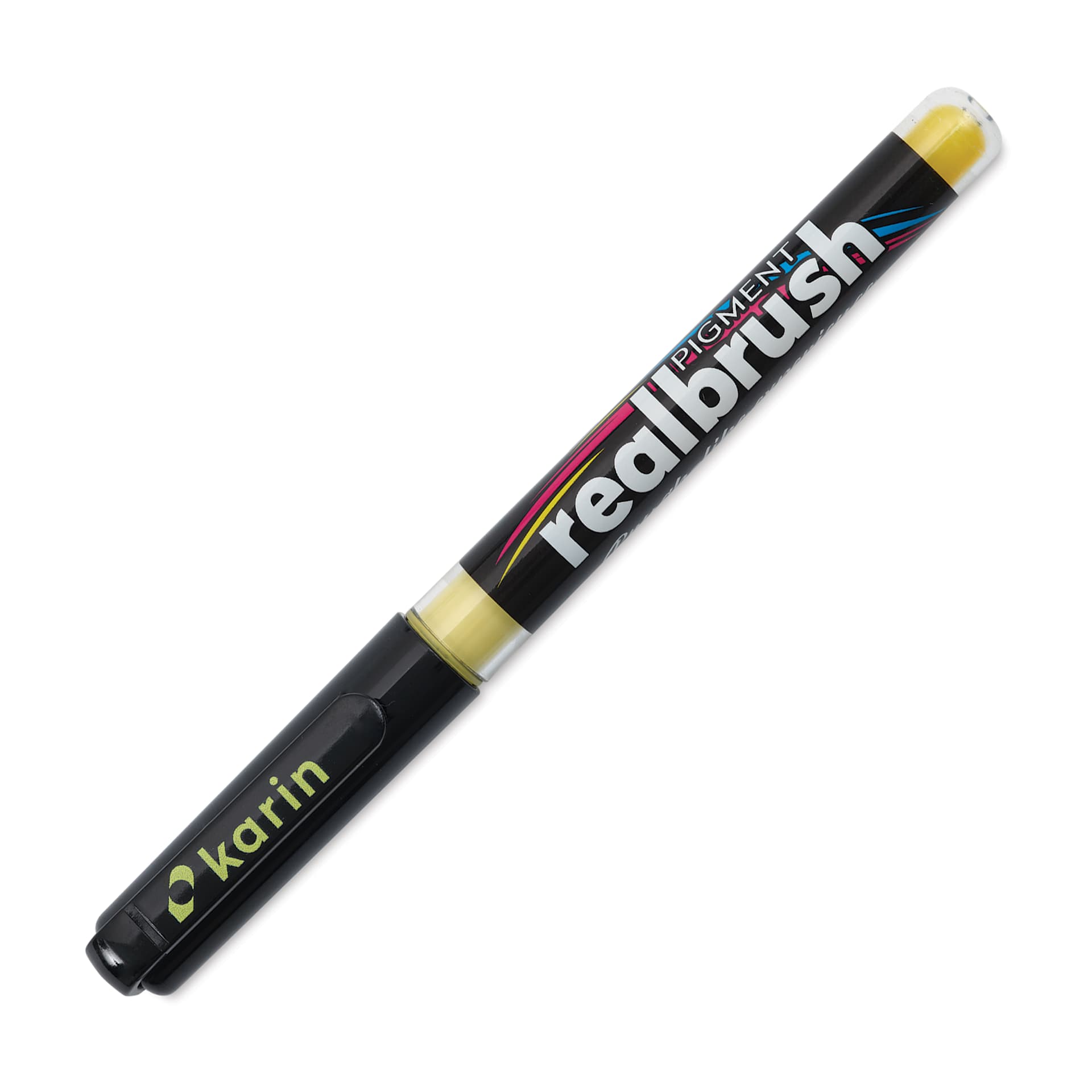 Karin Realbrush Pigment Marker - Pastel Yellow, cap on