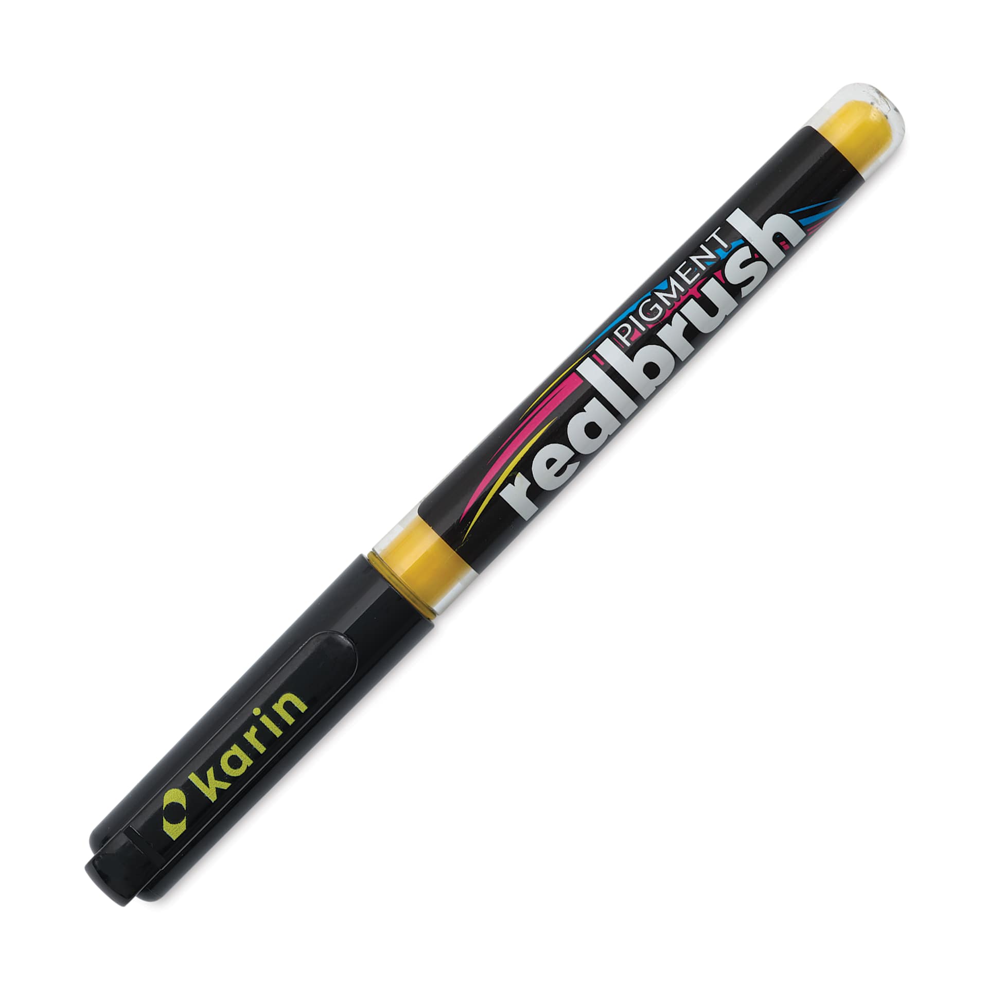 Karin Realbrush Pigment Marker - Canary, cap on