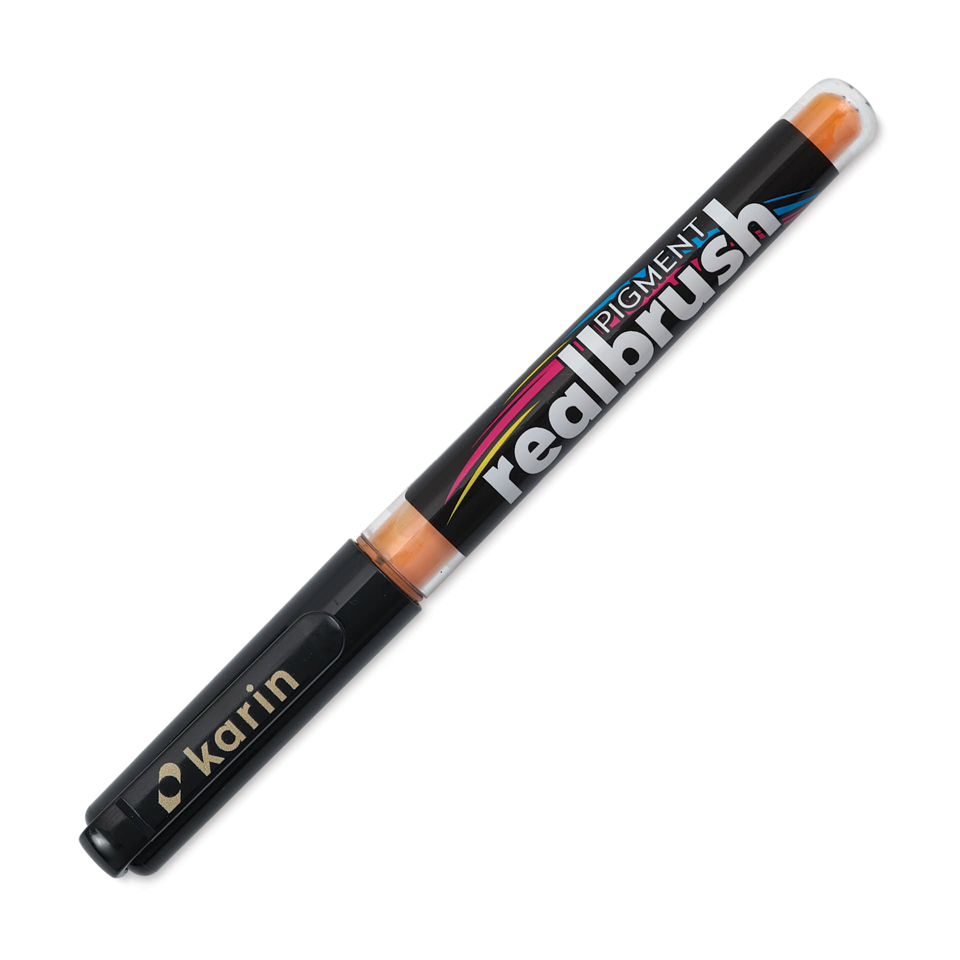 Karin Realbrush Pigment Marker - Pastel Orange, cap on