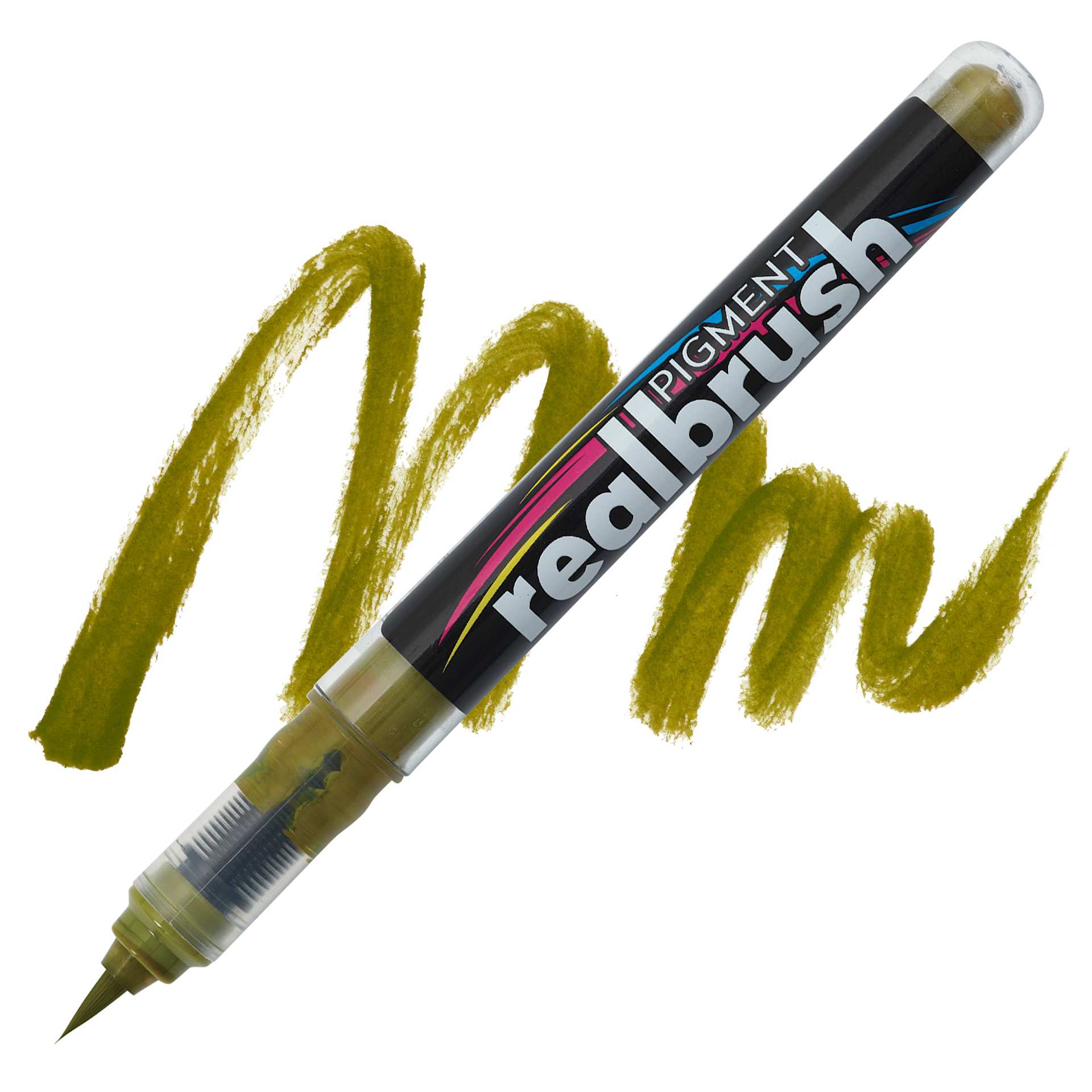Karin Realbrush Pigment Marker - Curry, swatch and marker
