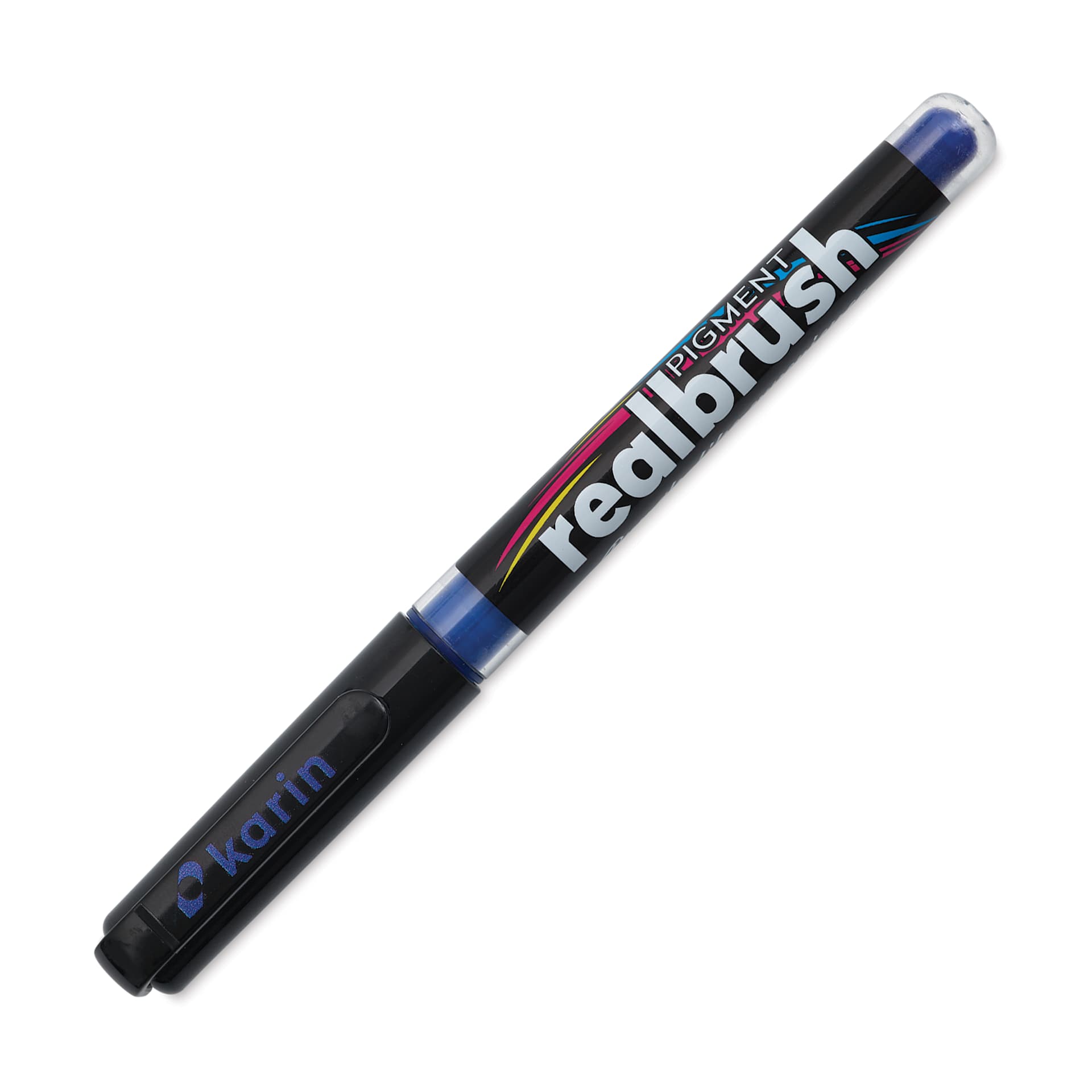 Karin Realbrush Pigment Marker - Royal Blue, cap on
